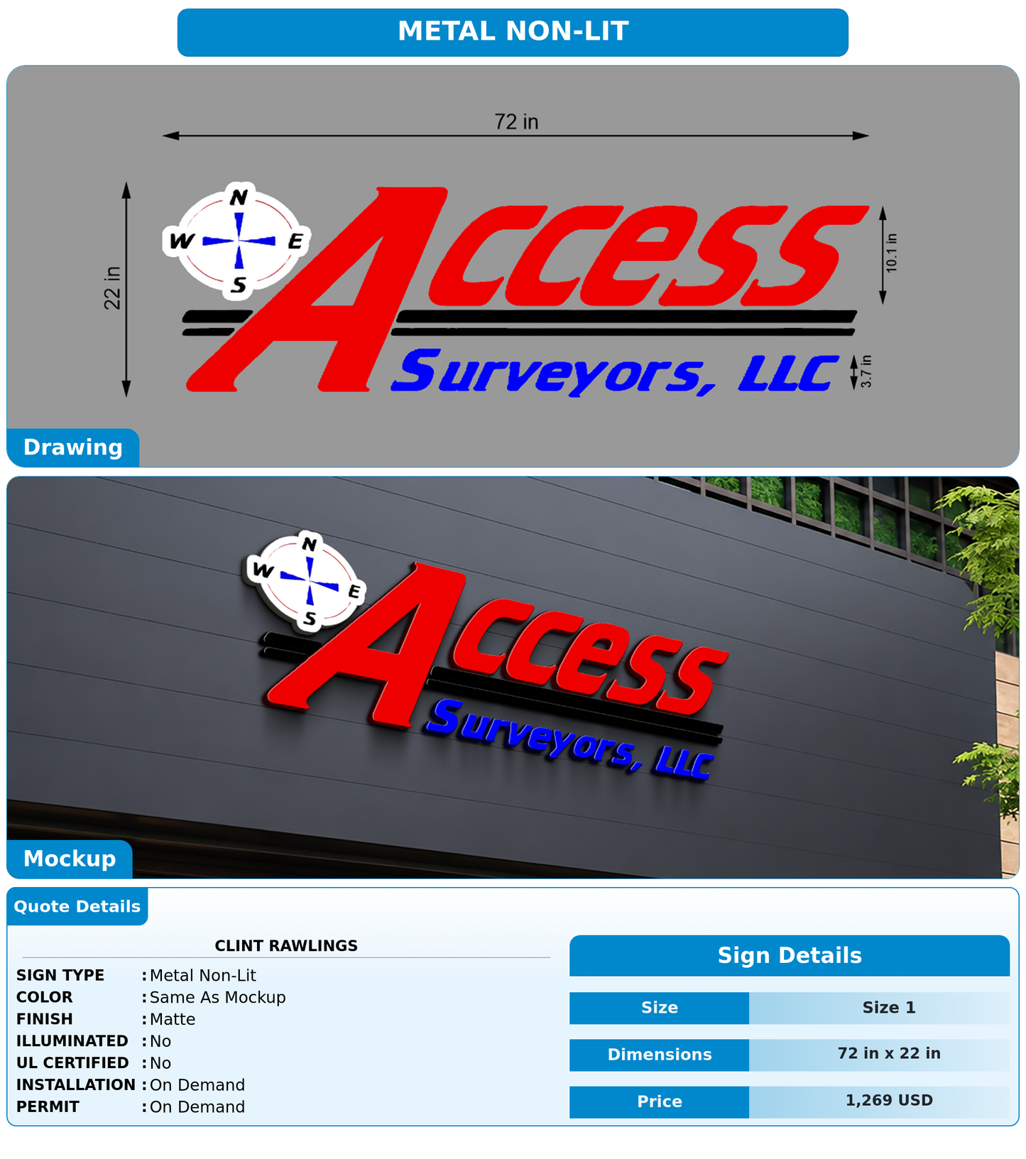 CUSTOM MOCKUP SIGN FOR clint Rawlings