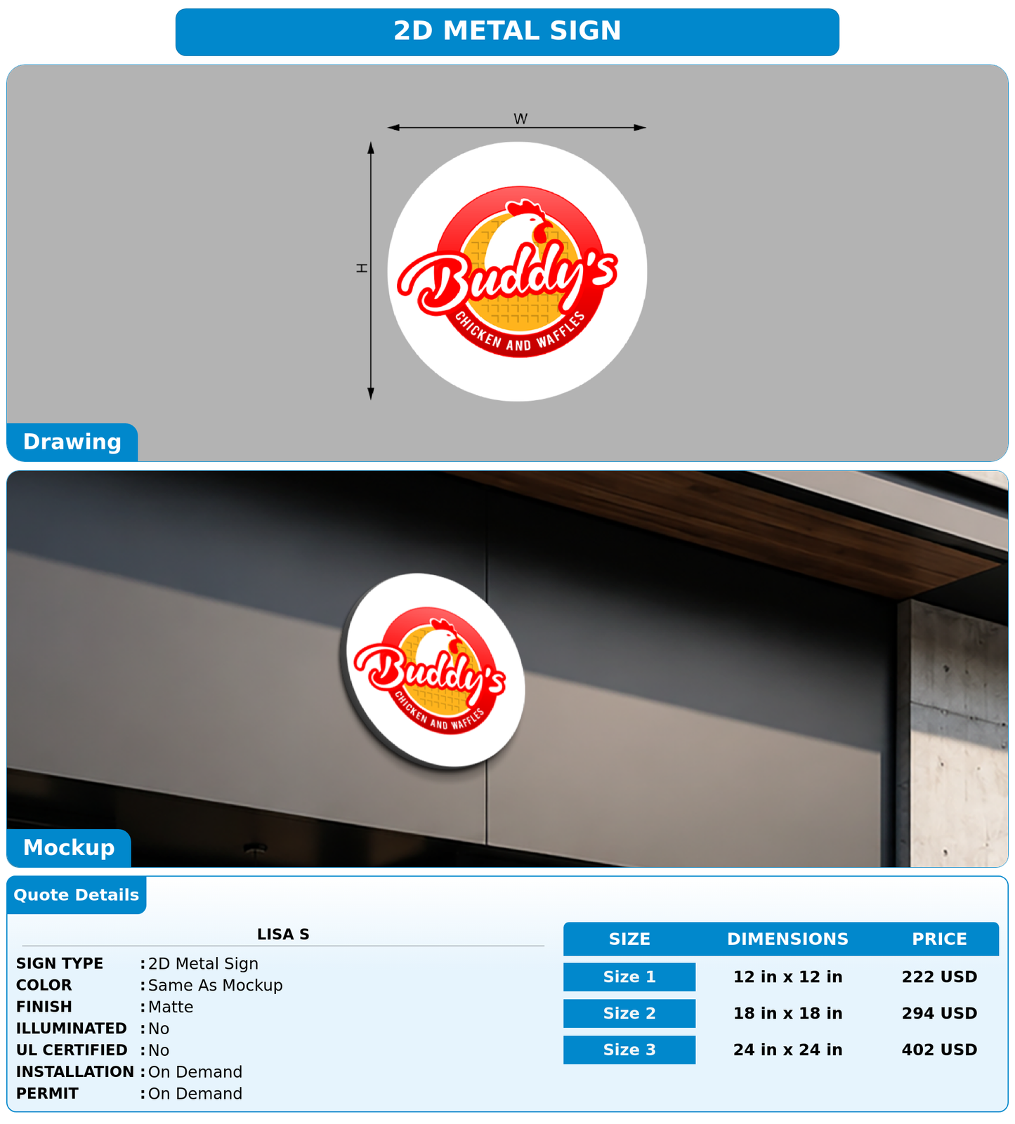 CUSTOM MOCKUP SIGN FOR Lisa s