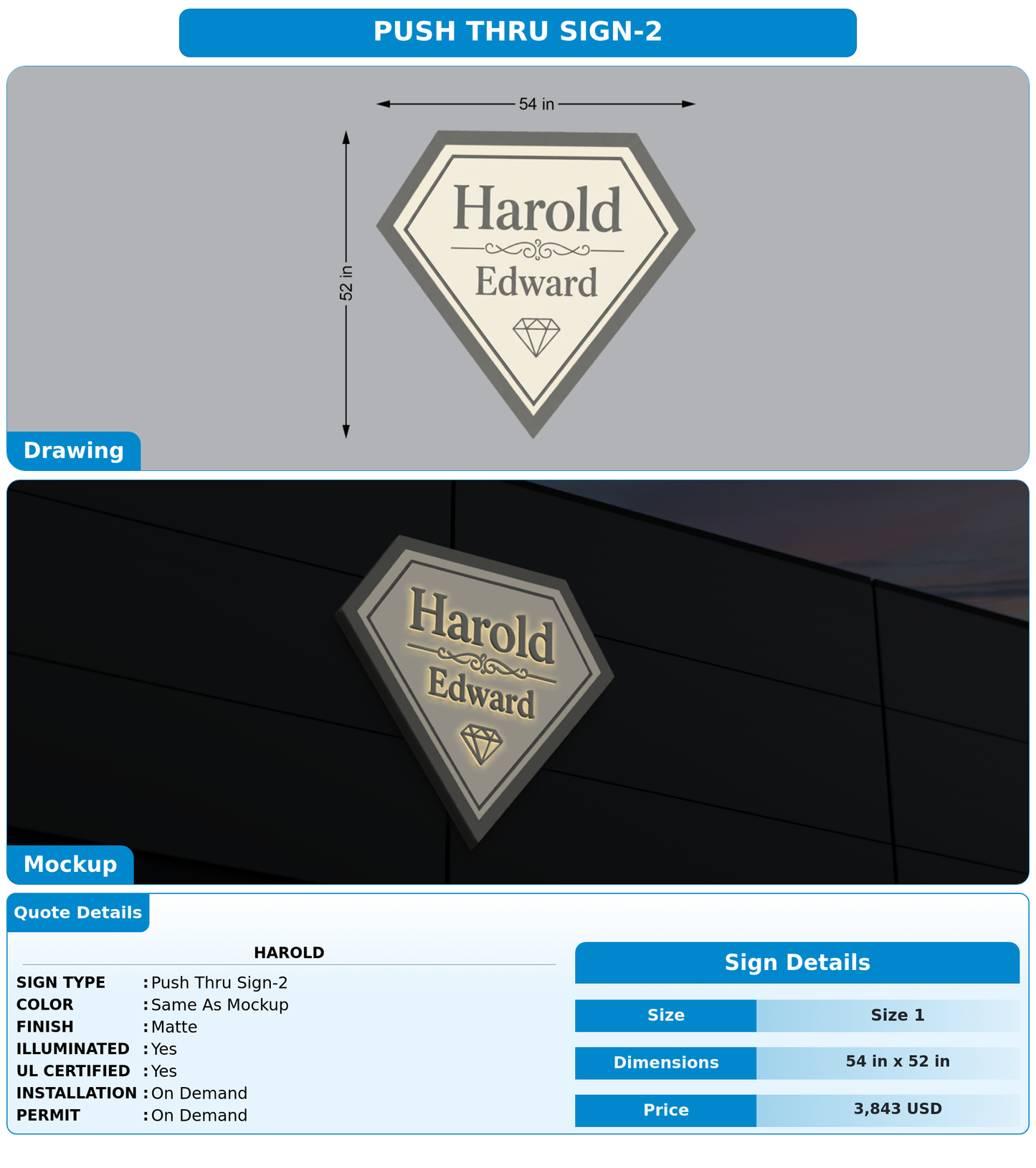 CUSTOM MOCKUP SIGN FOR Harold