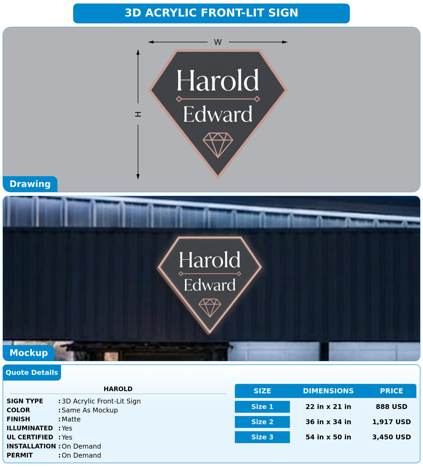 CUSTOM MOCKUP SIGN FOR Harold