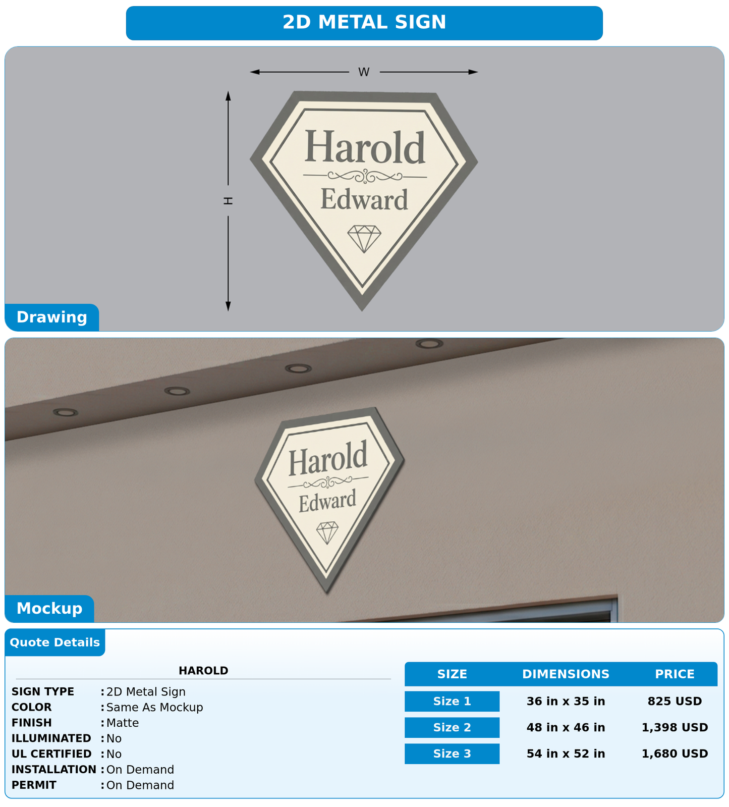 CUSTOM MOCKUP SIGN FOR Harold
