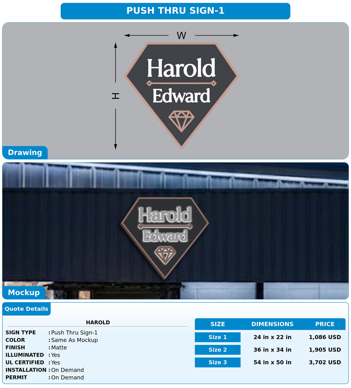 CUSTOM MOCKUP SIGN FOR Harold