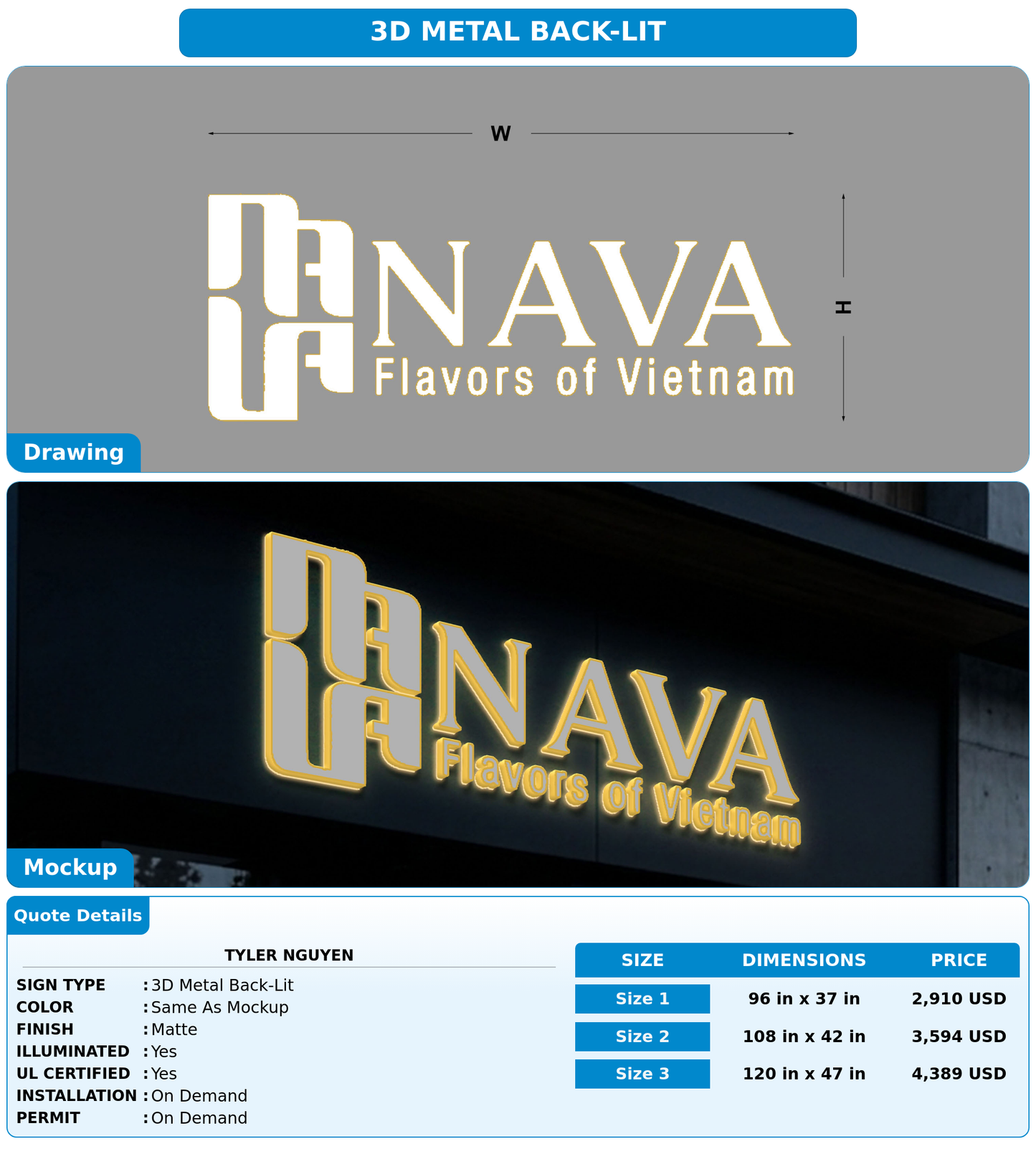 CUSTOM MOCKUP SIGN FOR Tyler Nguyen