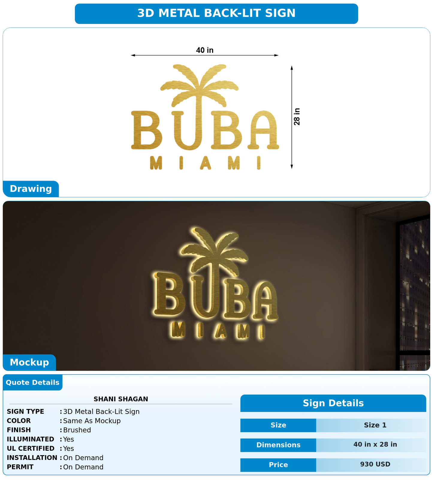CUSTOM MOCKUP SIGN FOR Shani Shagan