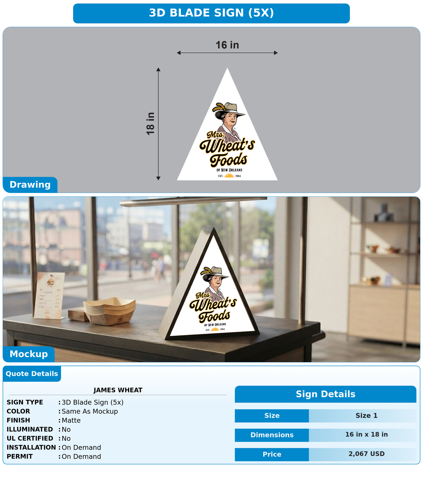 CUSTOM MOCKUP SIGN FOR James Wheat
