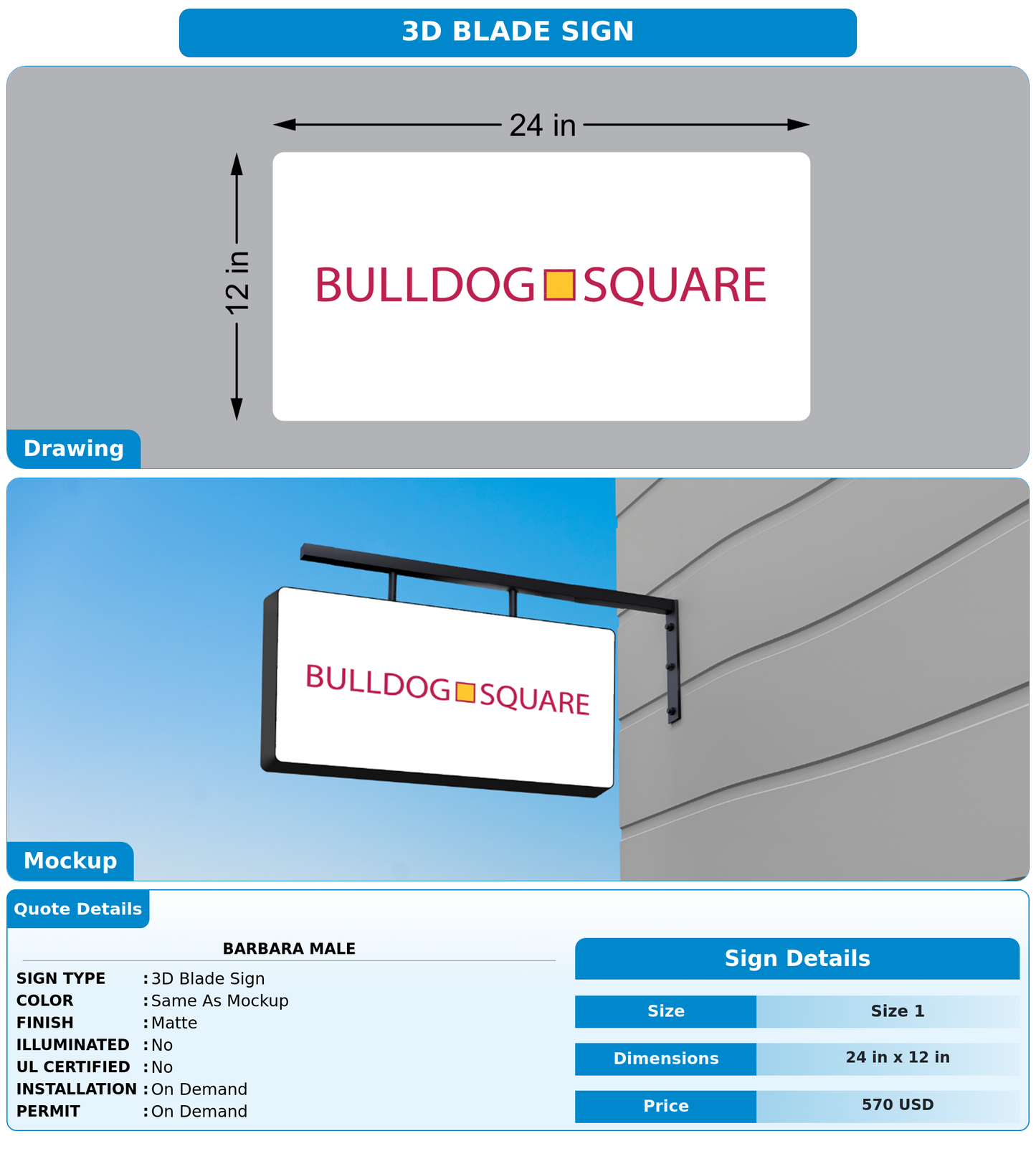 CUSTOM MOCKUP SIGN FOR Barbara Male