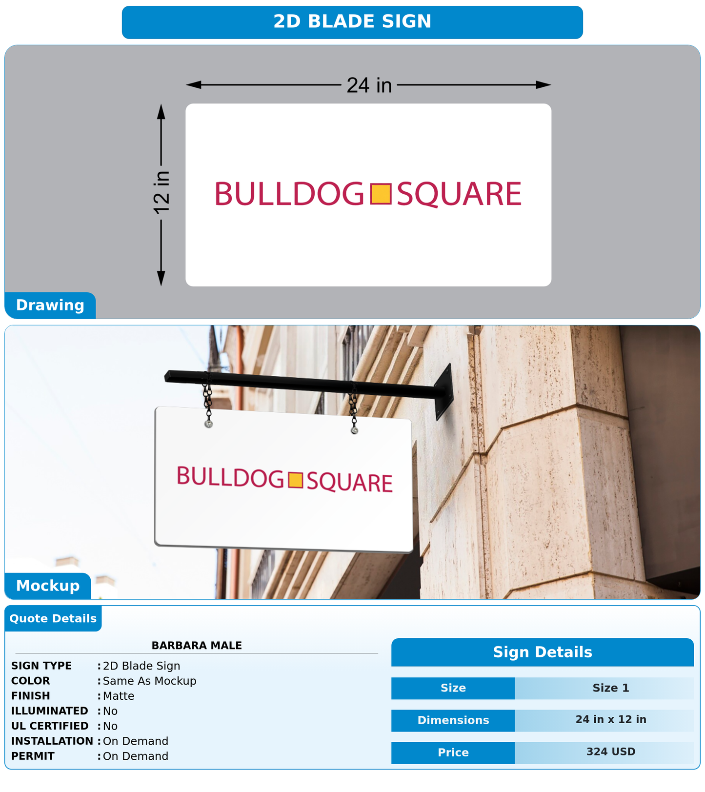 CUSTOM MOCKUP SIGN FOR Barbara Male