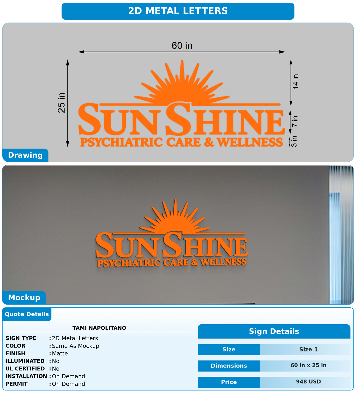 CUSTOM MOCKUP SIGN FOR Tami Napolitano