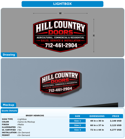 CUSTOM MOCKUP SIGN FOR Brody Henrichs
