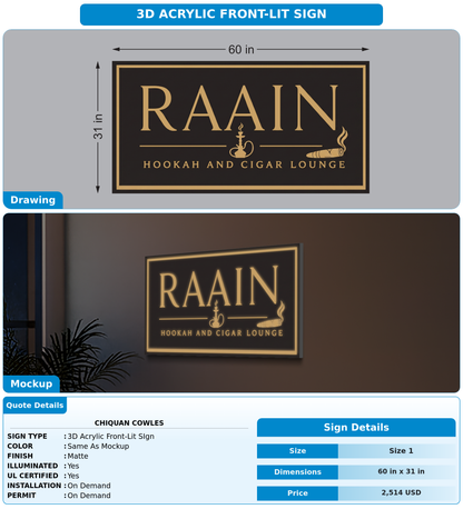 CUSTOM MOCKUP SIGN FOR Chiquan Cowles
