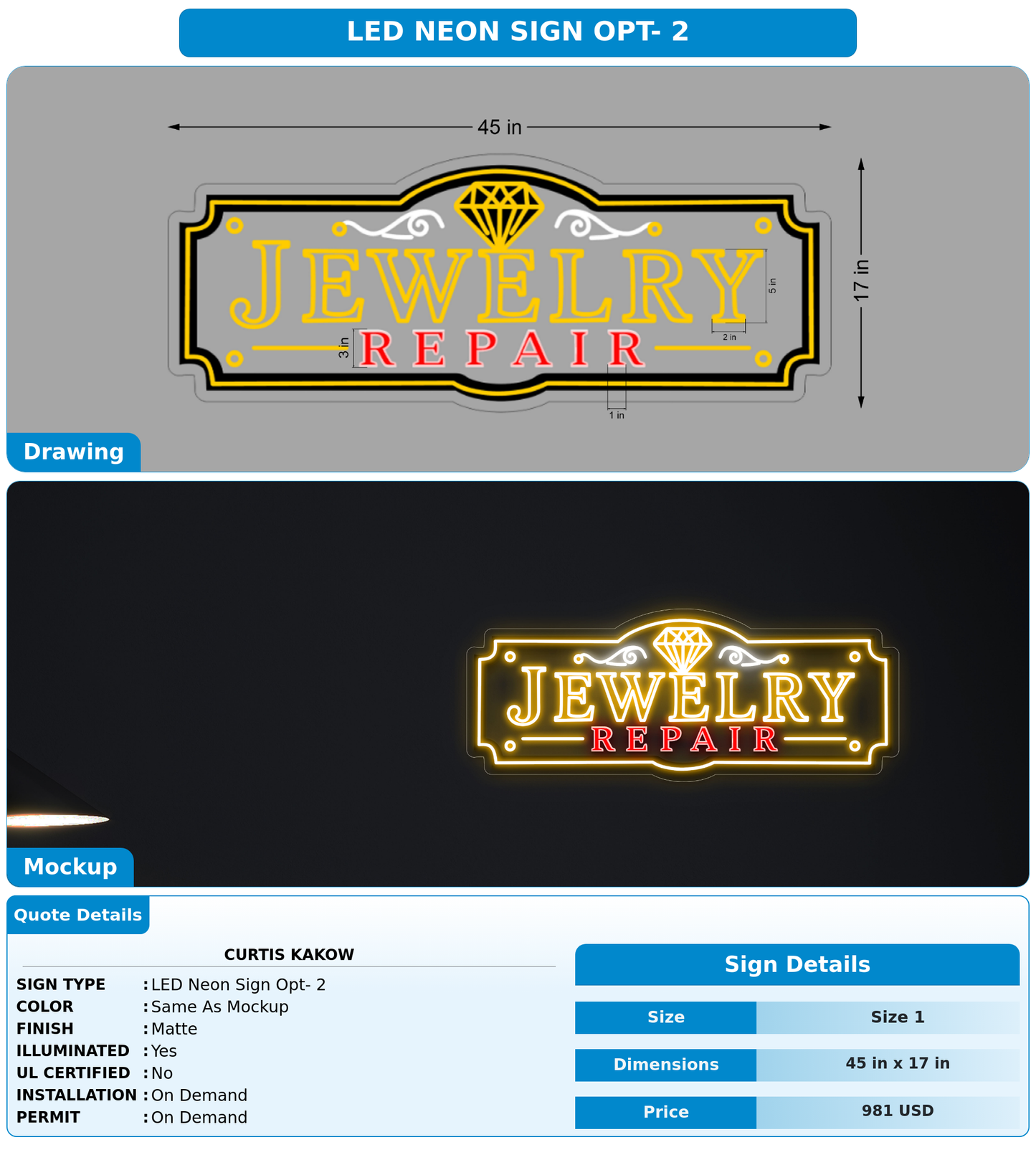 CUSTOM MOCKUP SIGN FOR Curtis Kakow