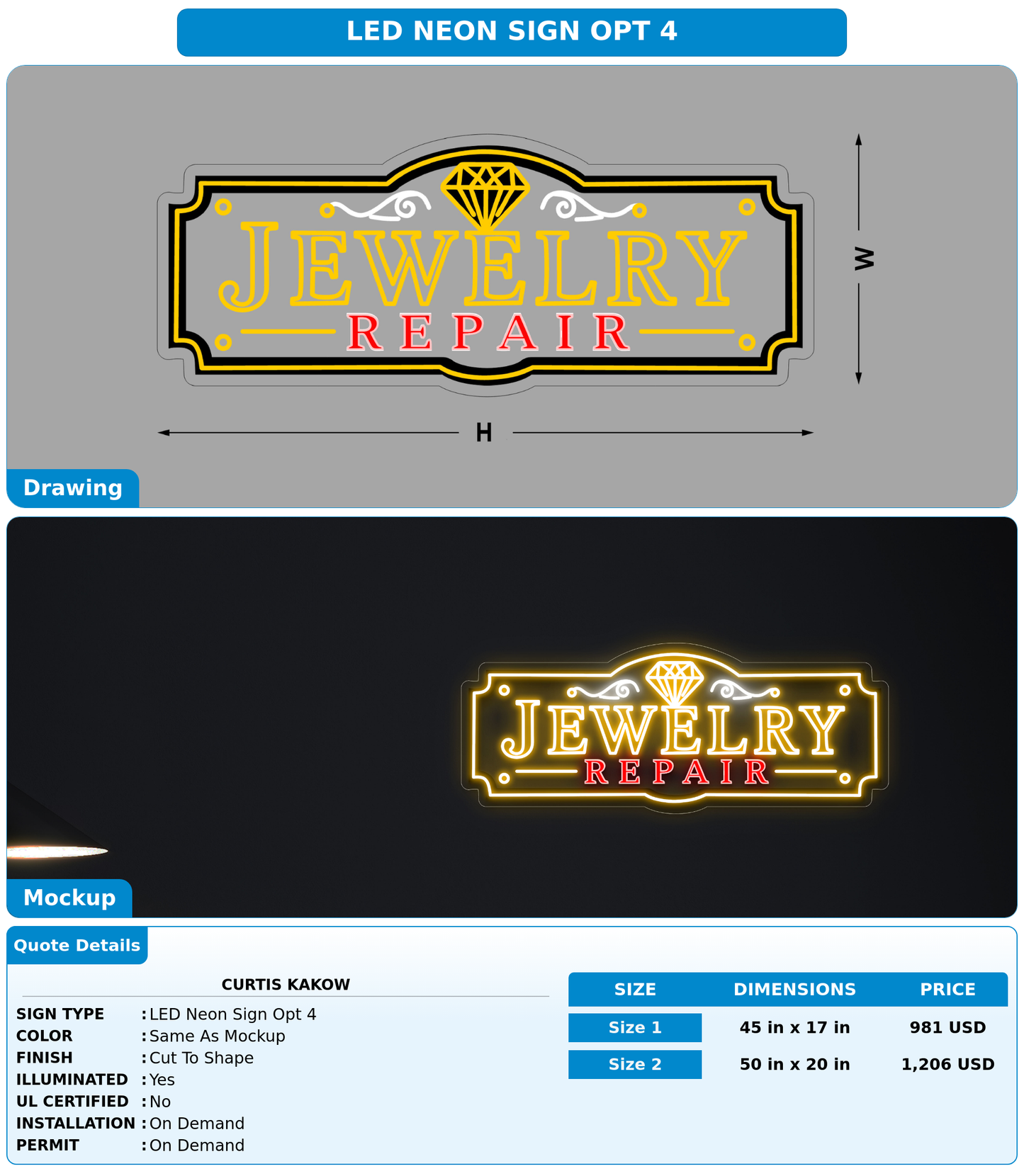 CUSTOM MOCKUP SIGN FOR Curtis Kakow
