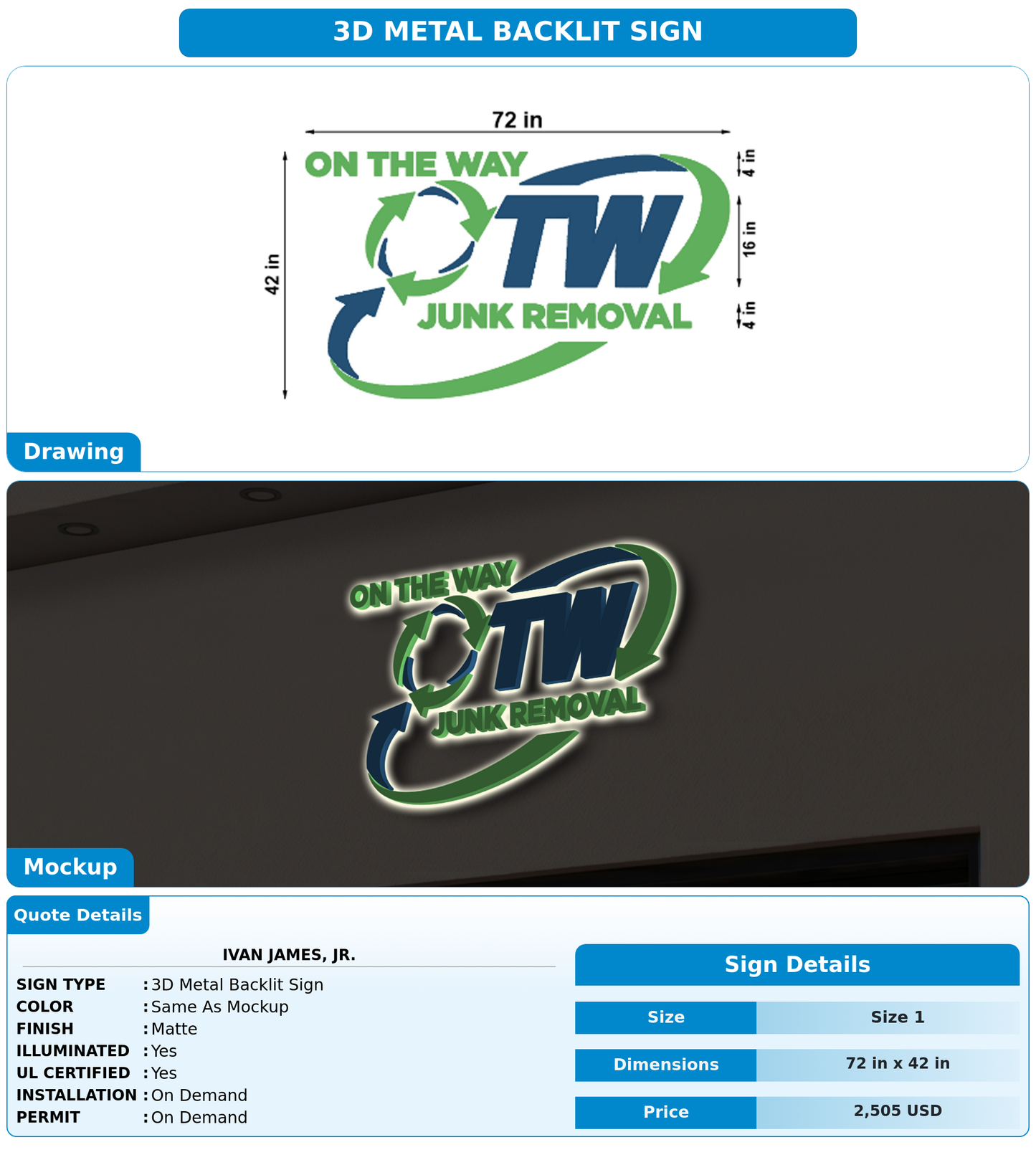 CUSTOM MOCKUP SIGN FOR Ivan James, Jr.