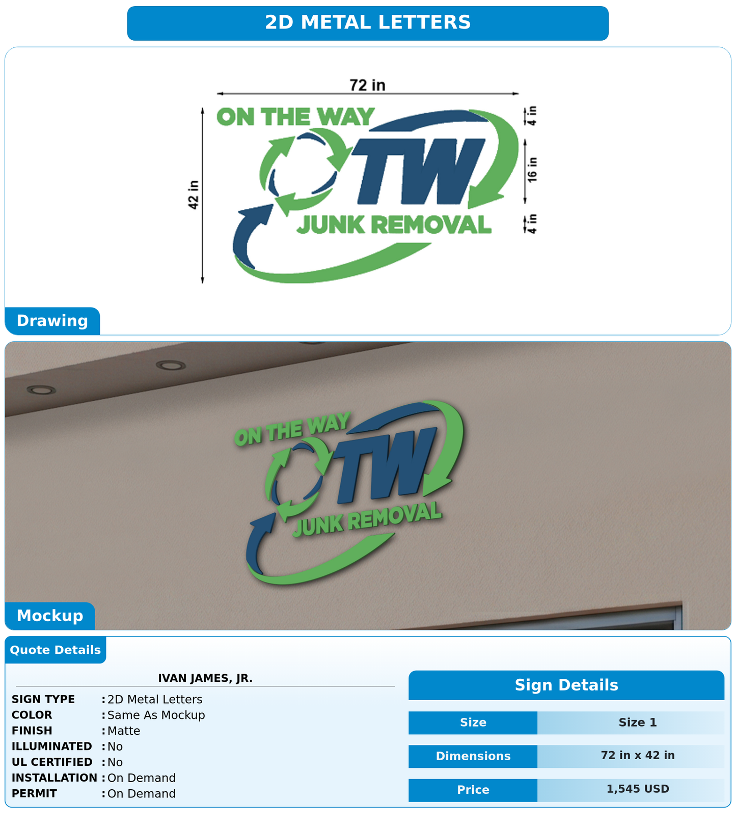 CUSTOM MOCKUP SIGN FOR Ivan James, Jr.