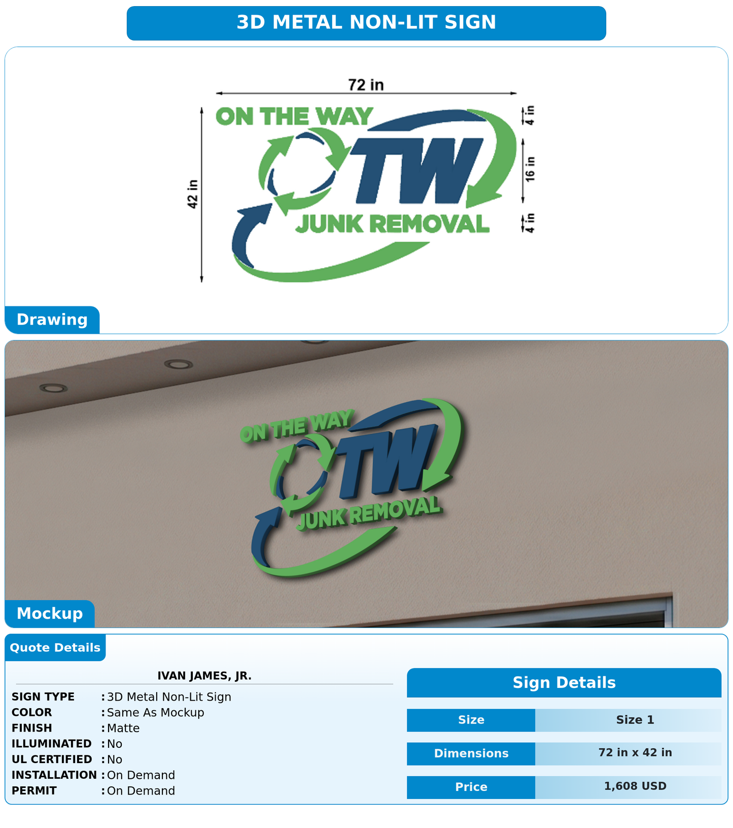 CUSTOM MOCKUP SIGN FOR Ivan James, Jr.