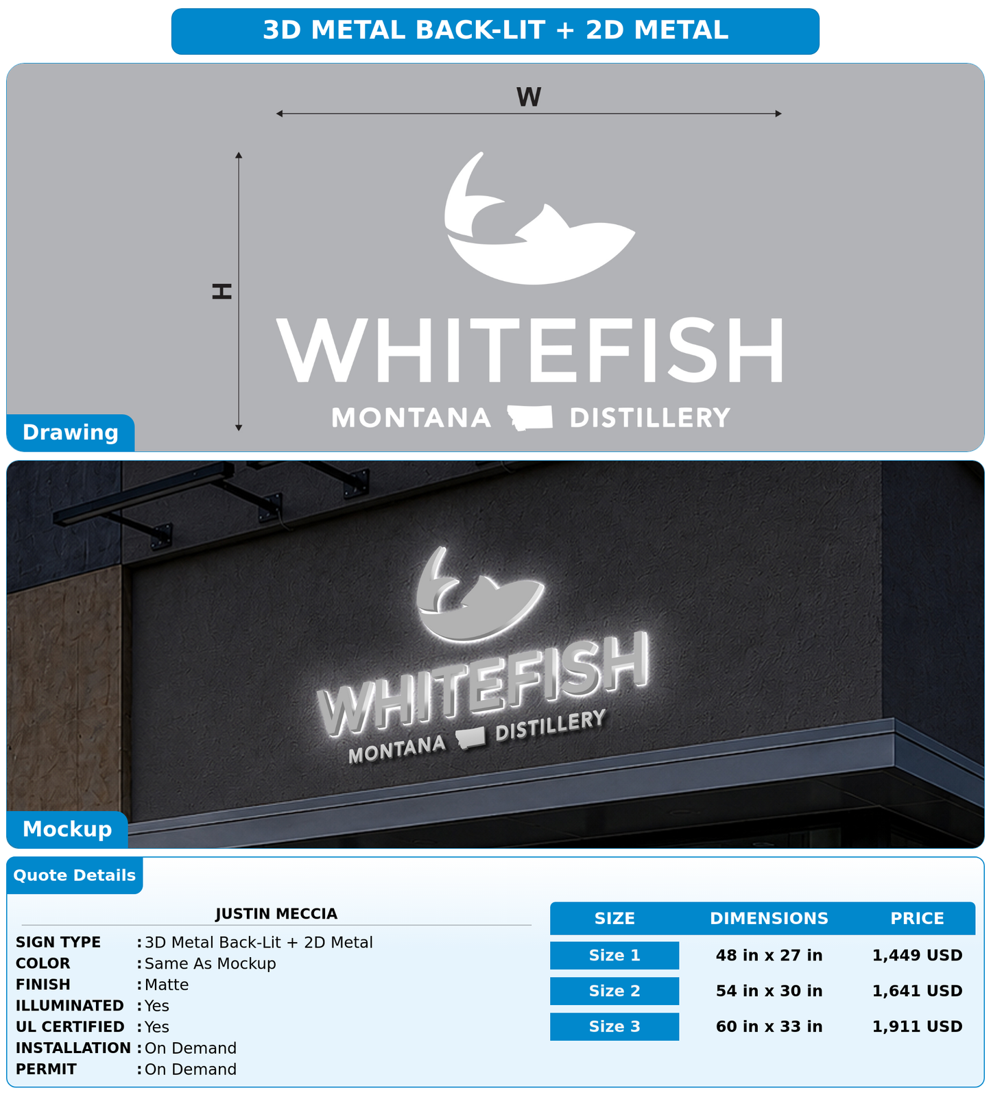 CUSTOM MOCKUP SIGN FOR Justin Meccia