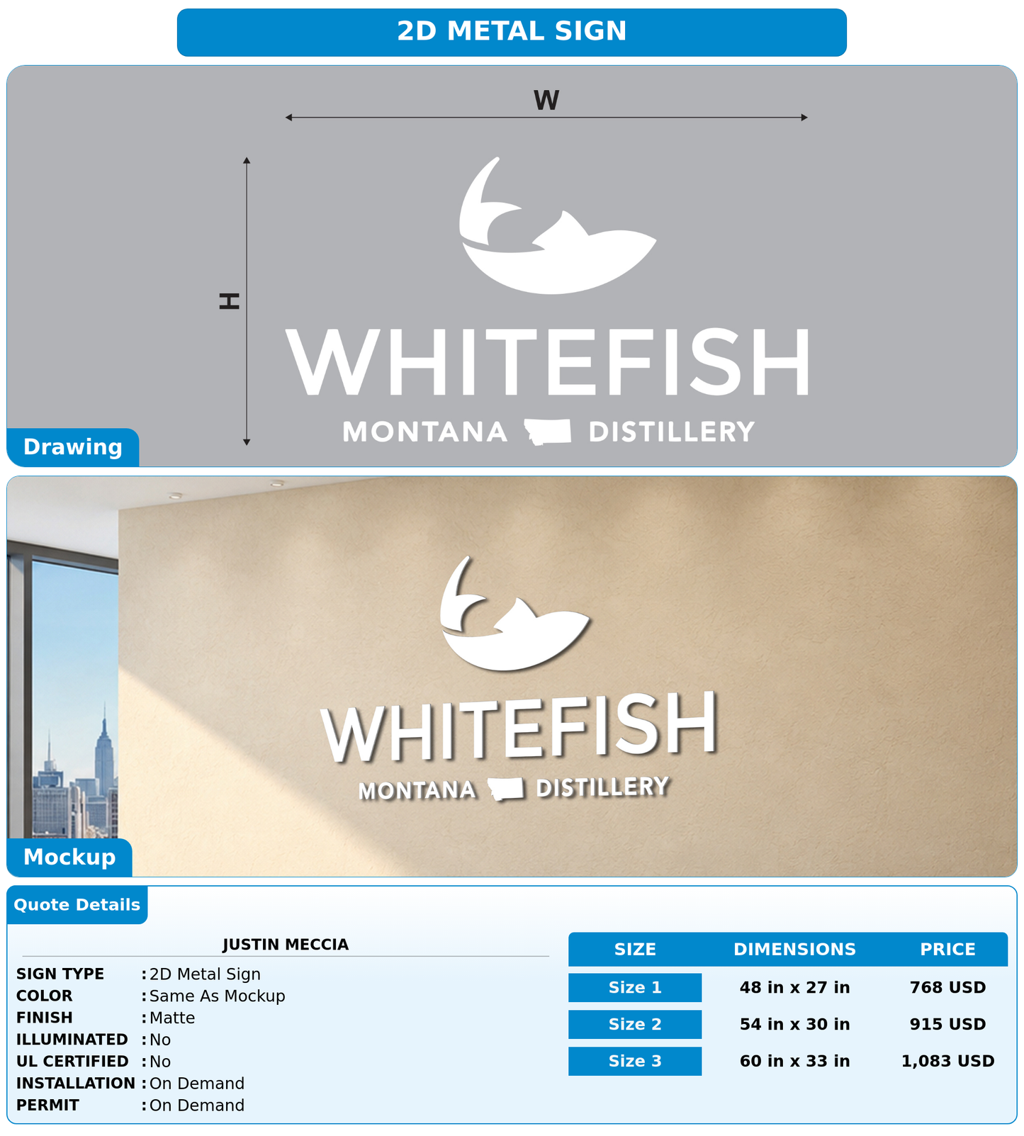 CUSTOM MOCKUP SIGN FOR Justin Meccia