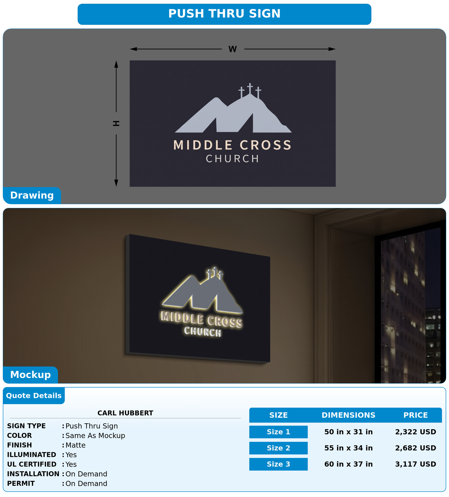 CUSTOM MOCKUP SIGN FOR Carl Hubbert