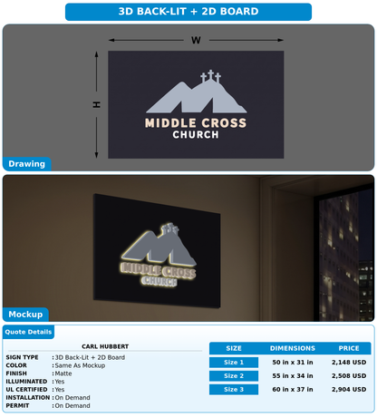 CUSTOM MOCKUP SIGN FOR Carl Hubbert
