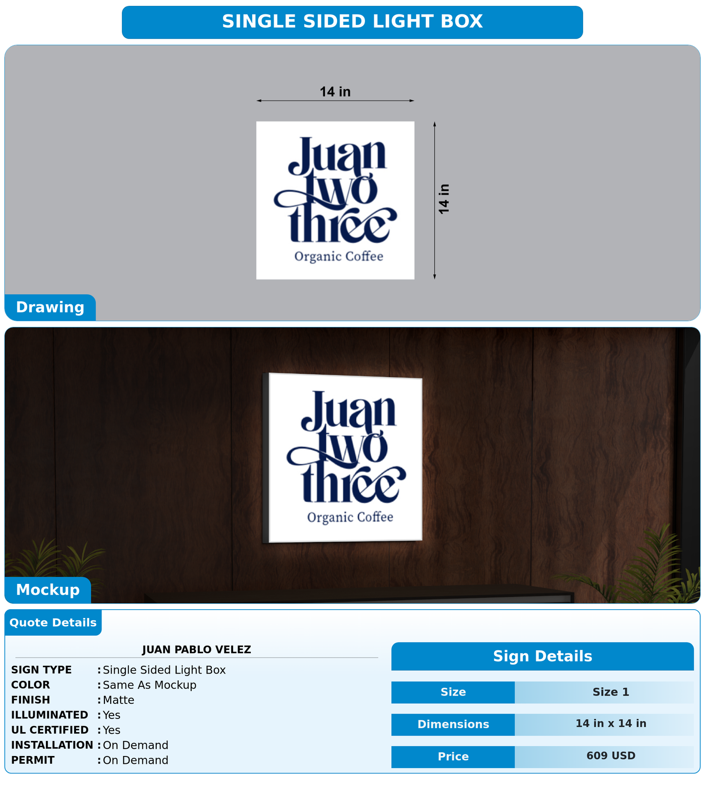 CUSTOM MOCKUP SIGN FOR Juan pablo velez
