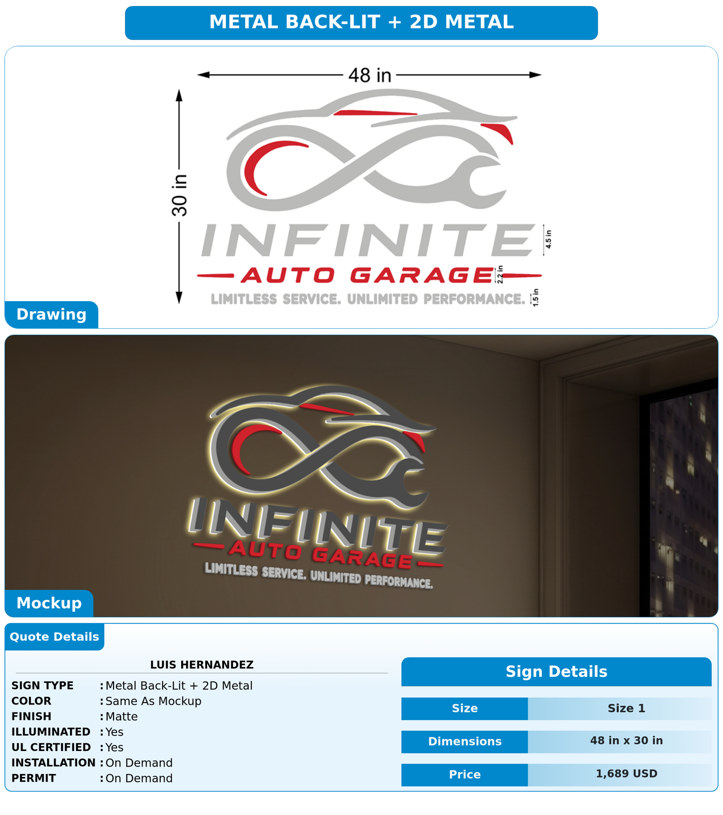 CUSTOM MOCKUP SIGN FOR Luis Hernandez