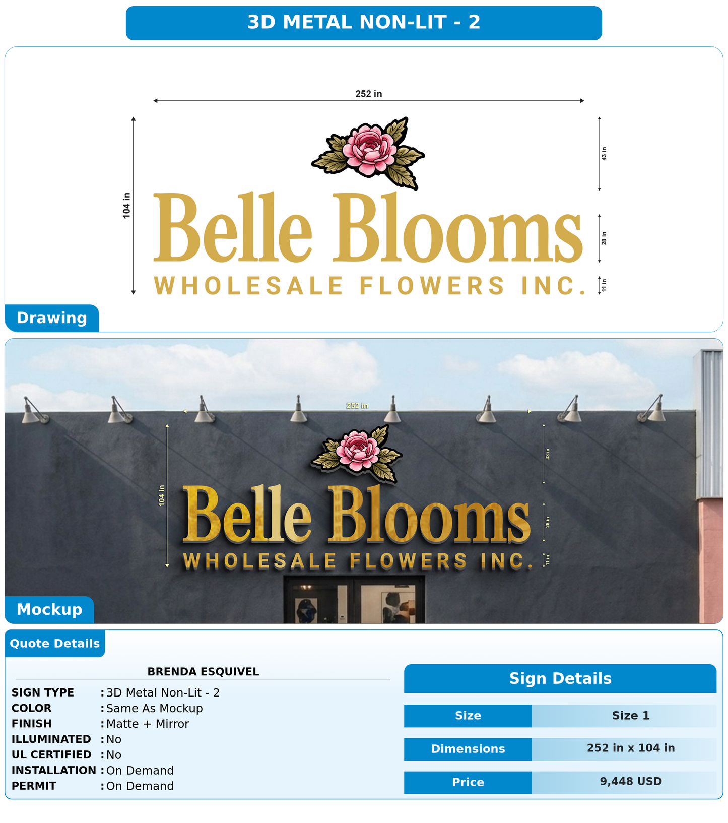 CUSTOM MOCKUP SIGN FOR Brenda Esquivel