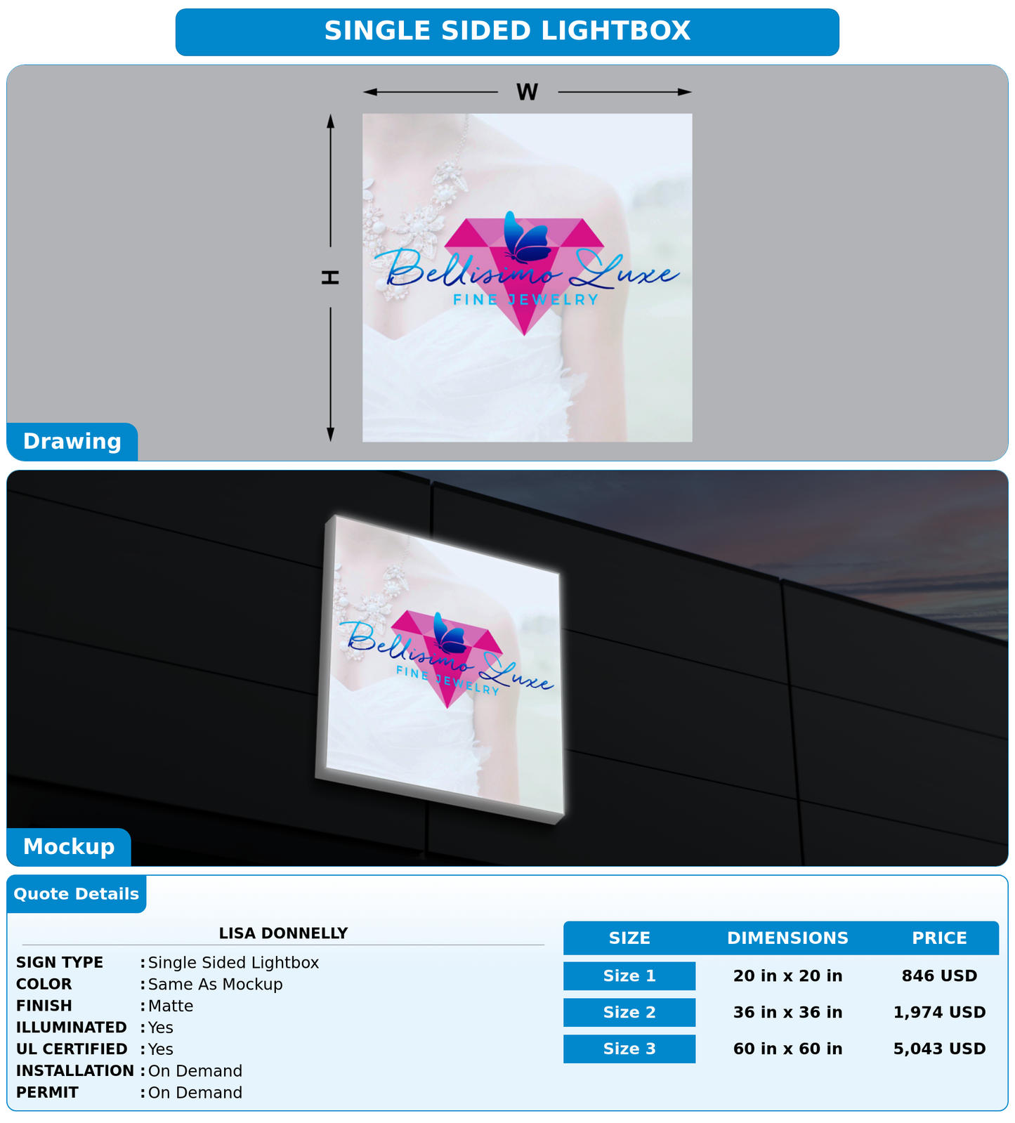 CUSTOM MOCKUP SIGN FOR Lisa Donnelly