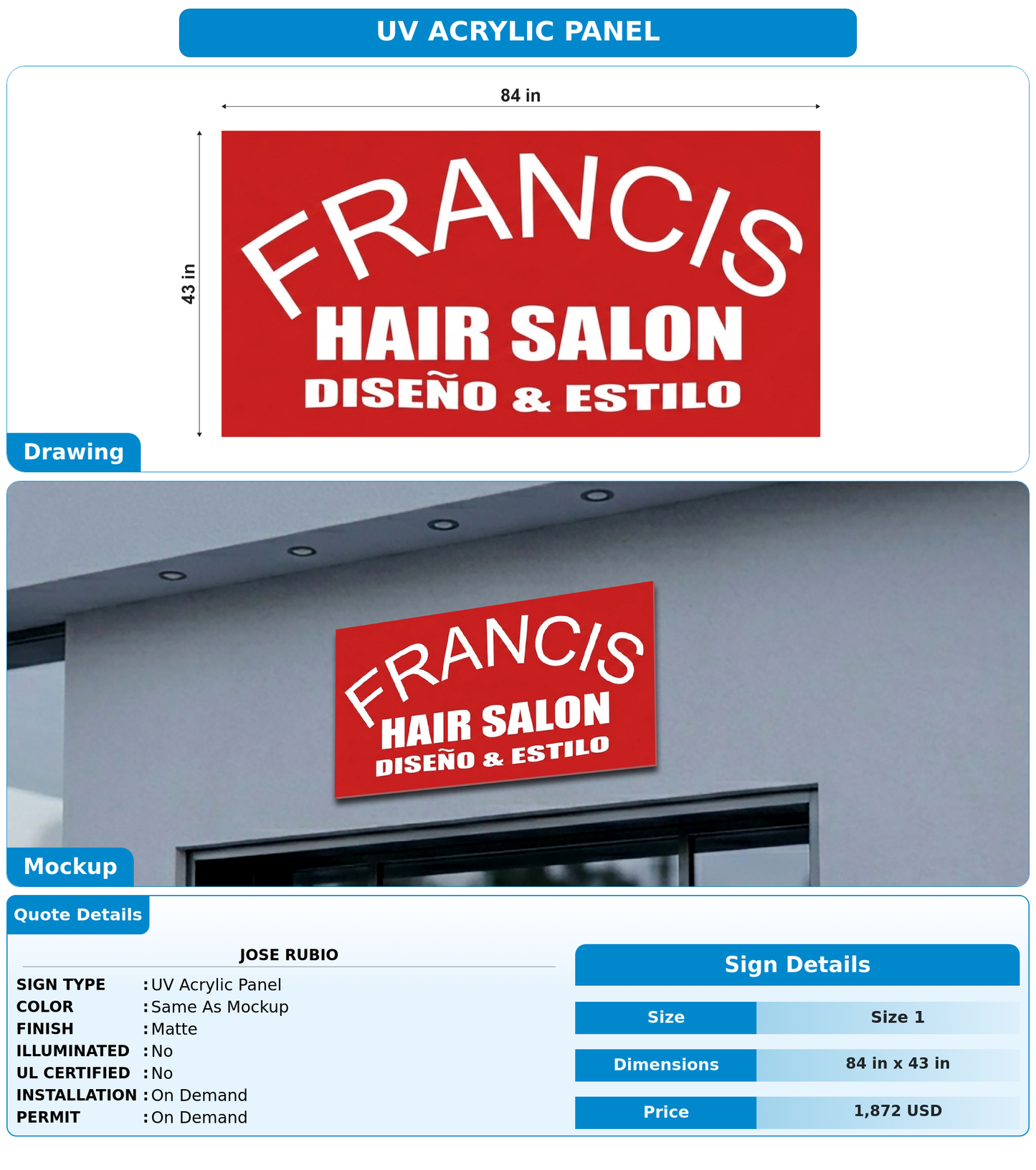 CUSTOM MOCKUP SIGN FOR Jose Rubio