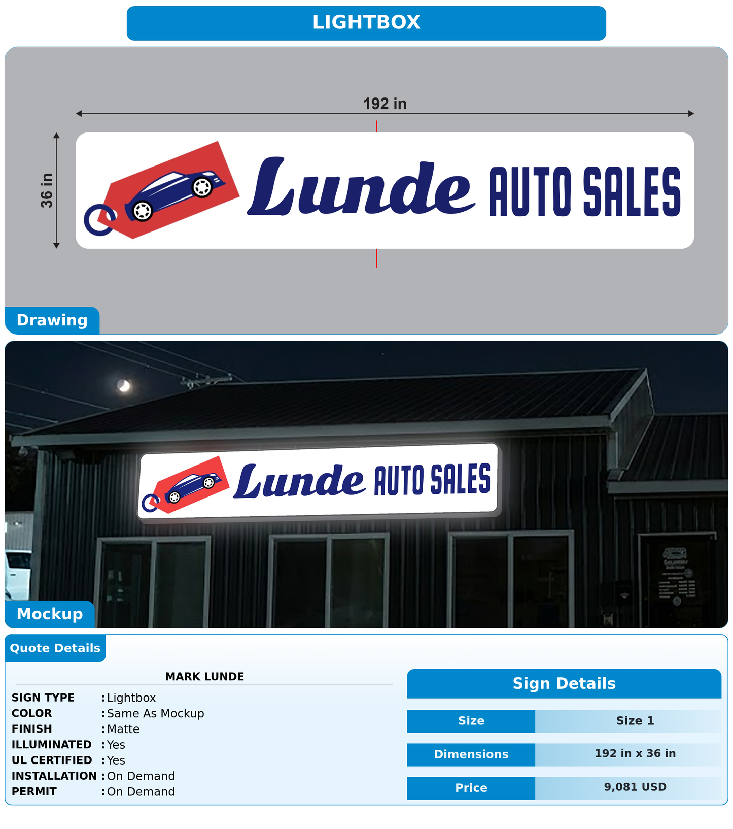 CUSTOM MOCKUP SIGN FOR Mark Lunde
