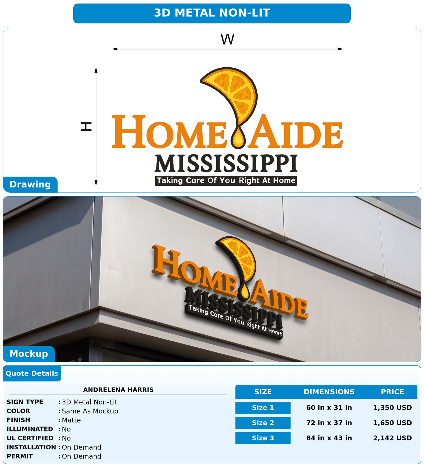 CUSTOM MOCKUP SIGN FOR Andrelena Harris