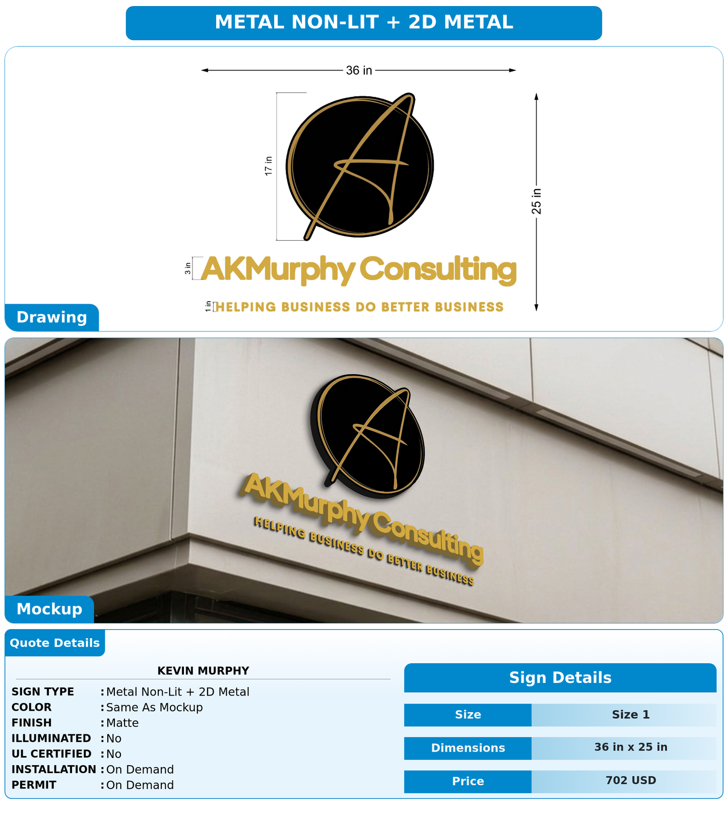 CUSTOM MOCKUP SIGN FOR Kevin MURPHY