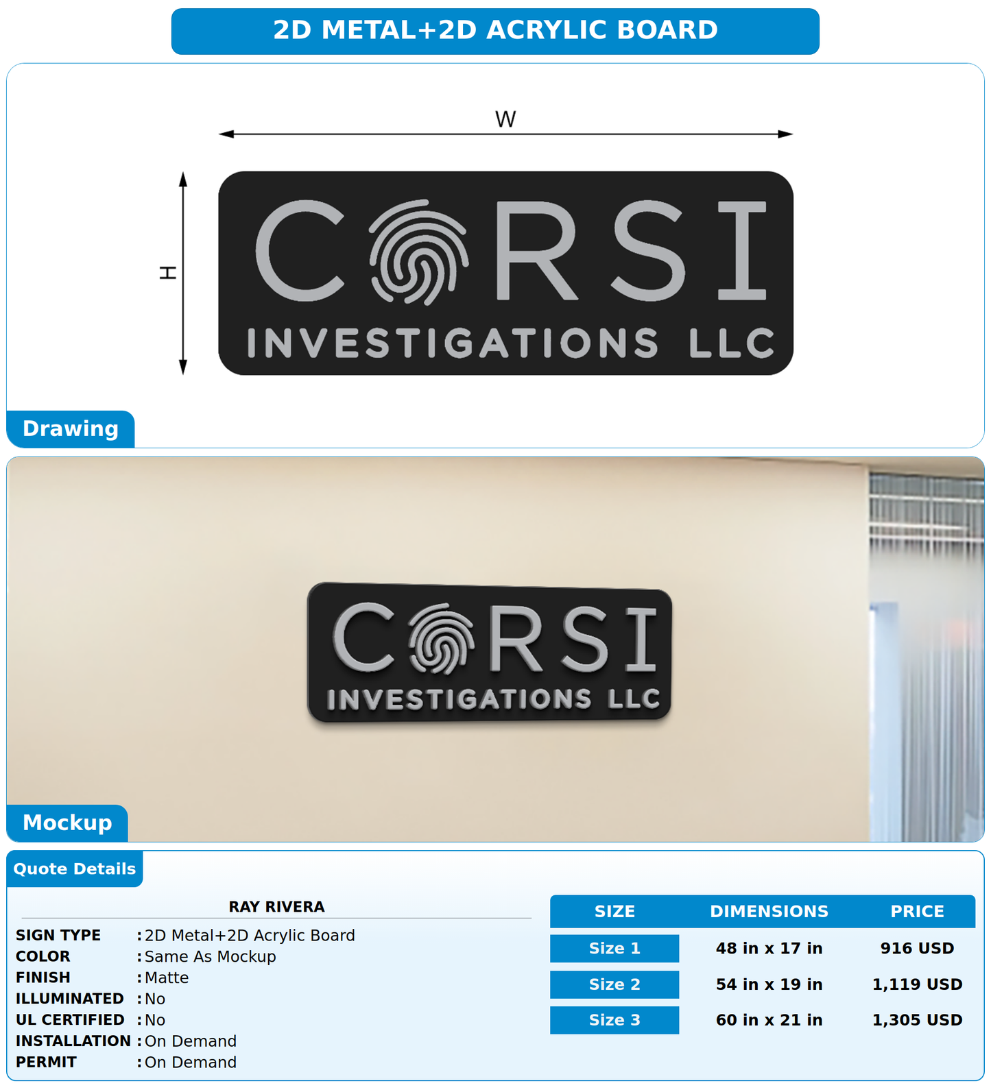 CUSTOM MOCKUP SIGN FOR Ray Rivera