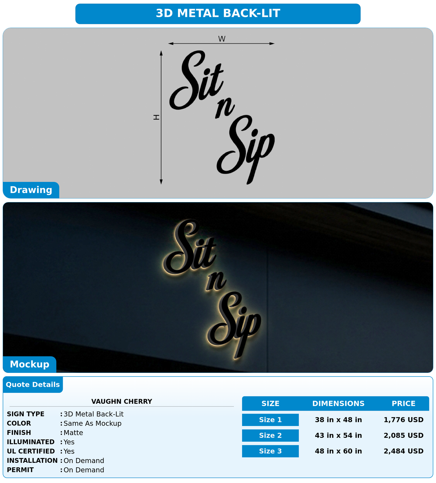 CUSTOM MOCKUP SIGN FOR Vaughn Cherry