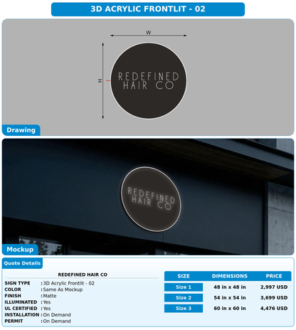 CUSTOM MOCKUP SIGN FOR Redefined Hair Co