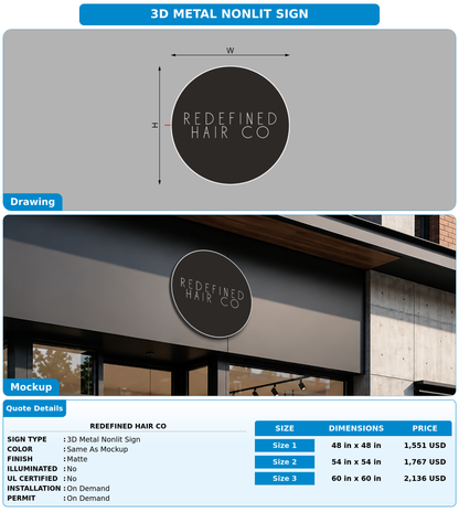 CUSTOM MOCKUP SIGN FOR Redefined Hair Co