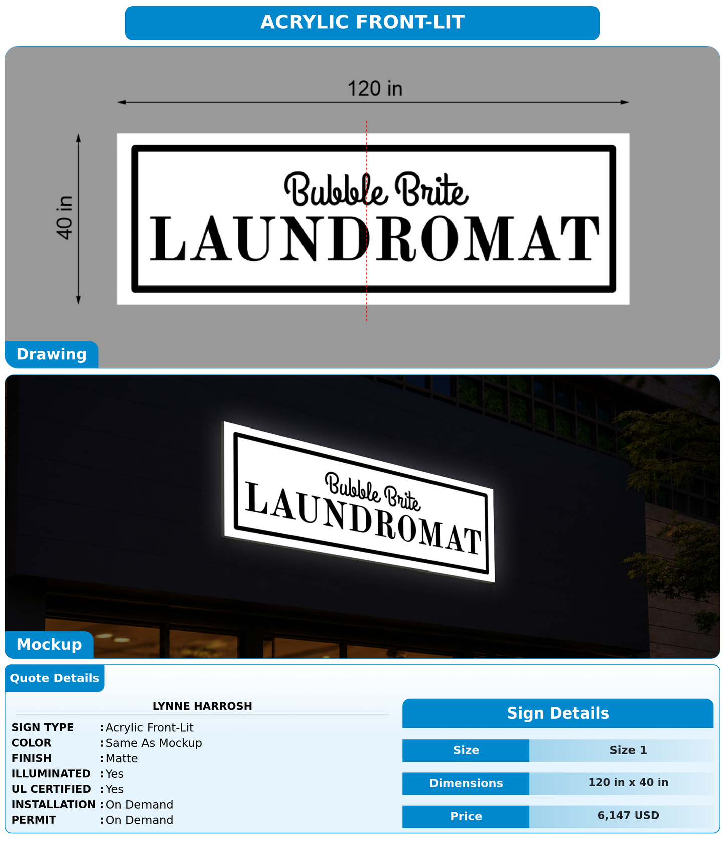 CUSTOM MOCKUP SIGN FOR Lynne Harrosh