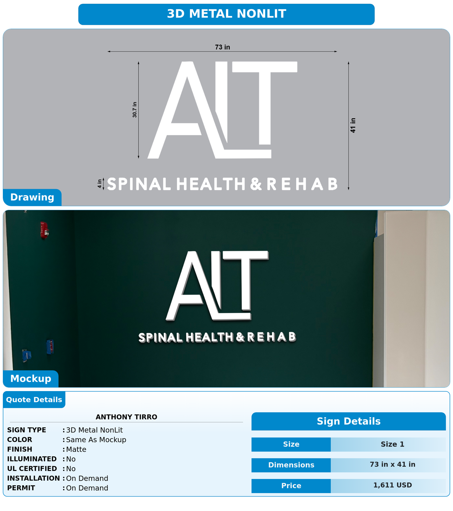CUSTOM MOCKUP SIGN FOR Anthony Tirro