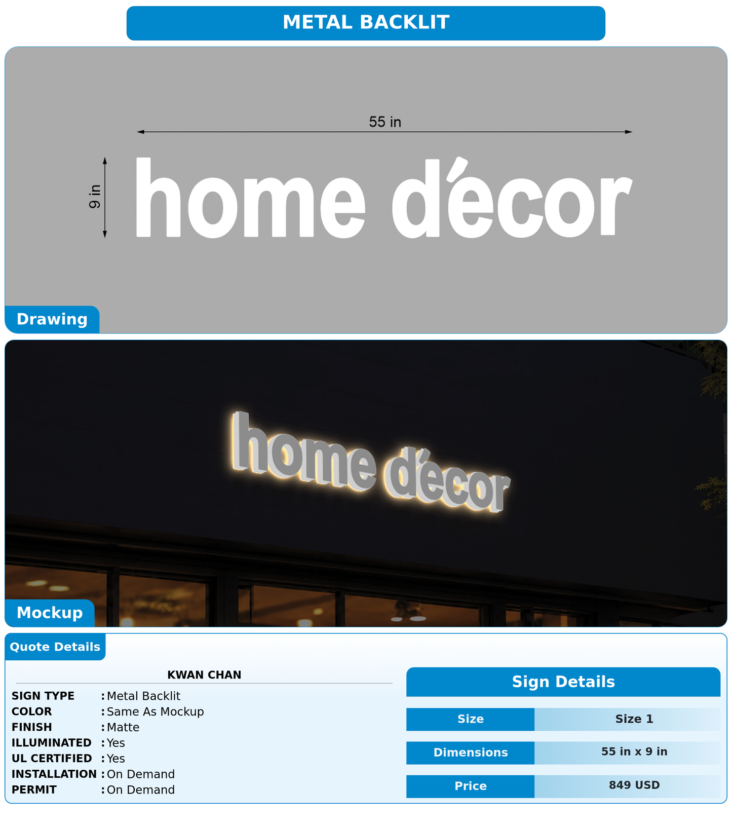 CUSTOM MOCKUP SIGN FOR Kwan Chan