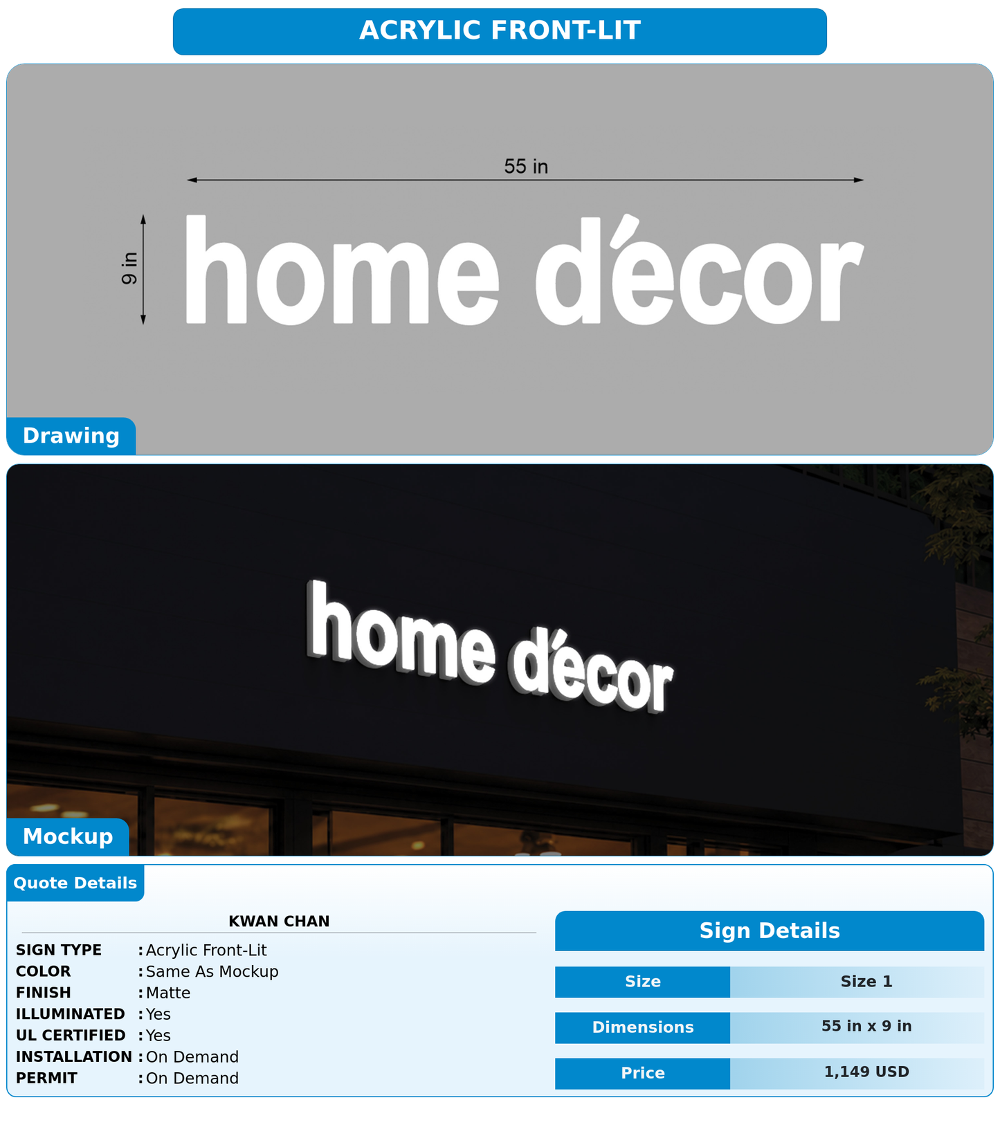 CUSTOM MOCKUP SIGN FOR Kwan Chan
