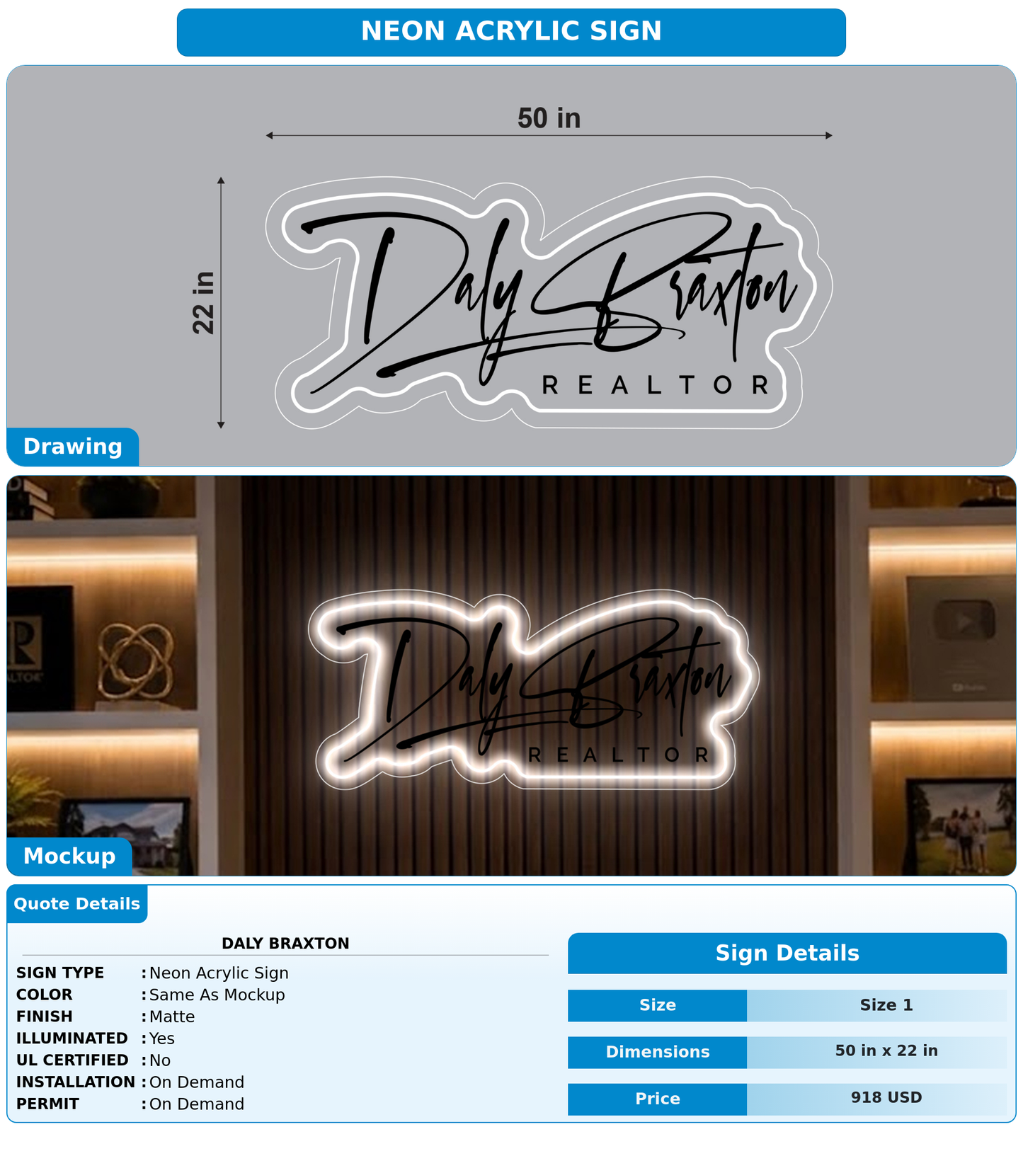 CUSTOM MOCKUP SIGN FOR Daly Braxton