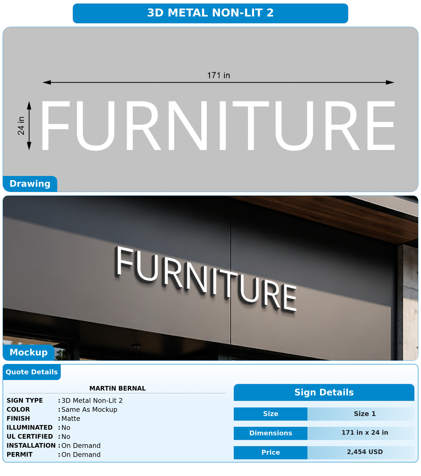 CUSTOM MOCKUP SIGN FOR Martin Bernal