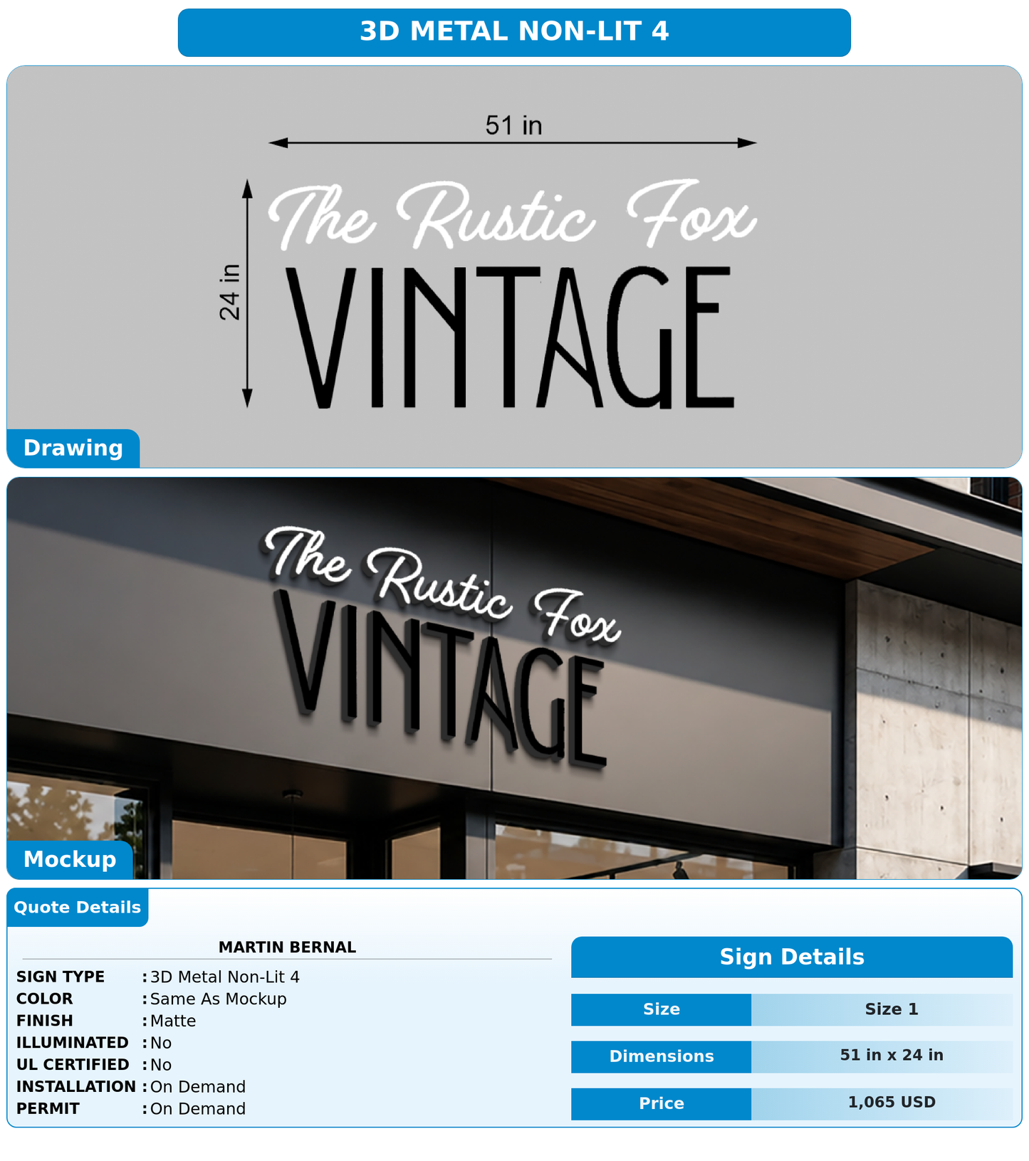 CUSTOM MOCKUP SIGN FOR Martin Bernal