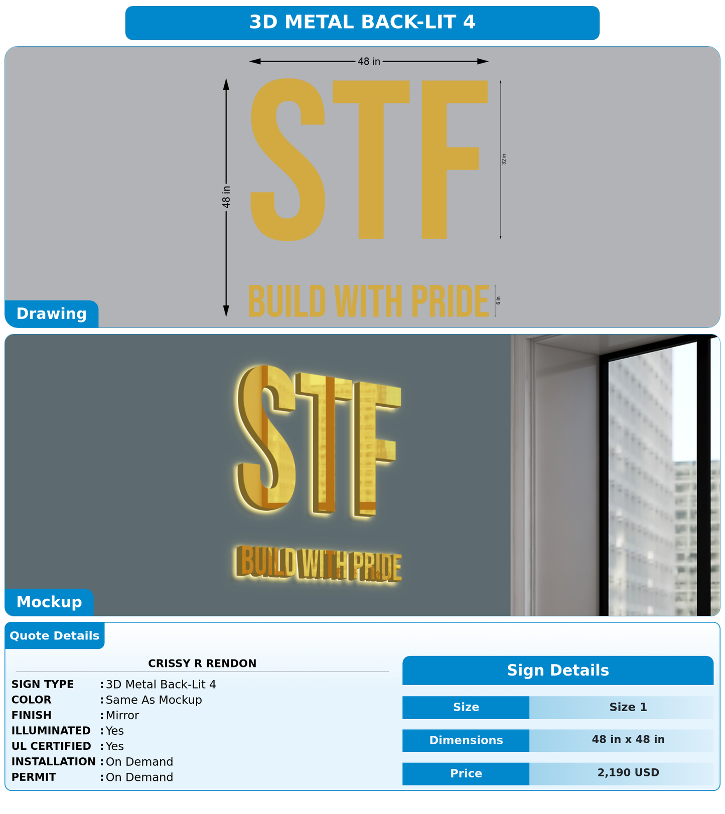 CUSTOM MOCKUP SIGN FOR Crissy R Rendon
