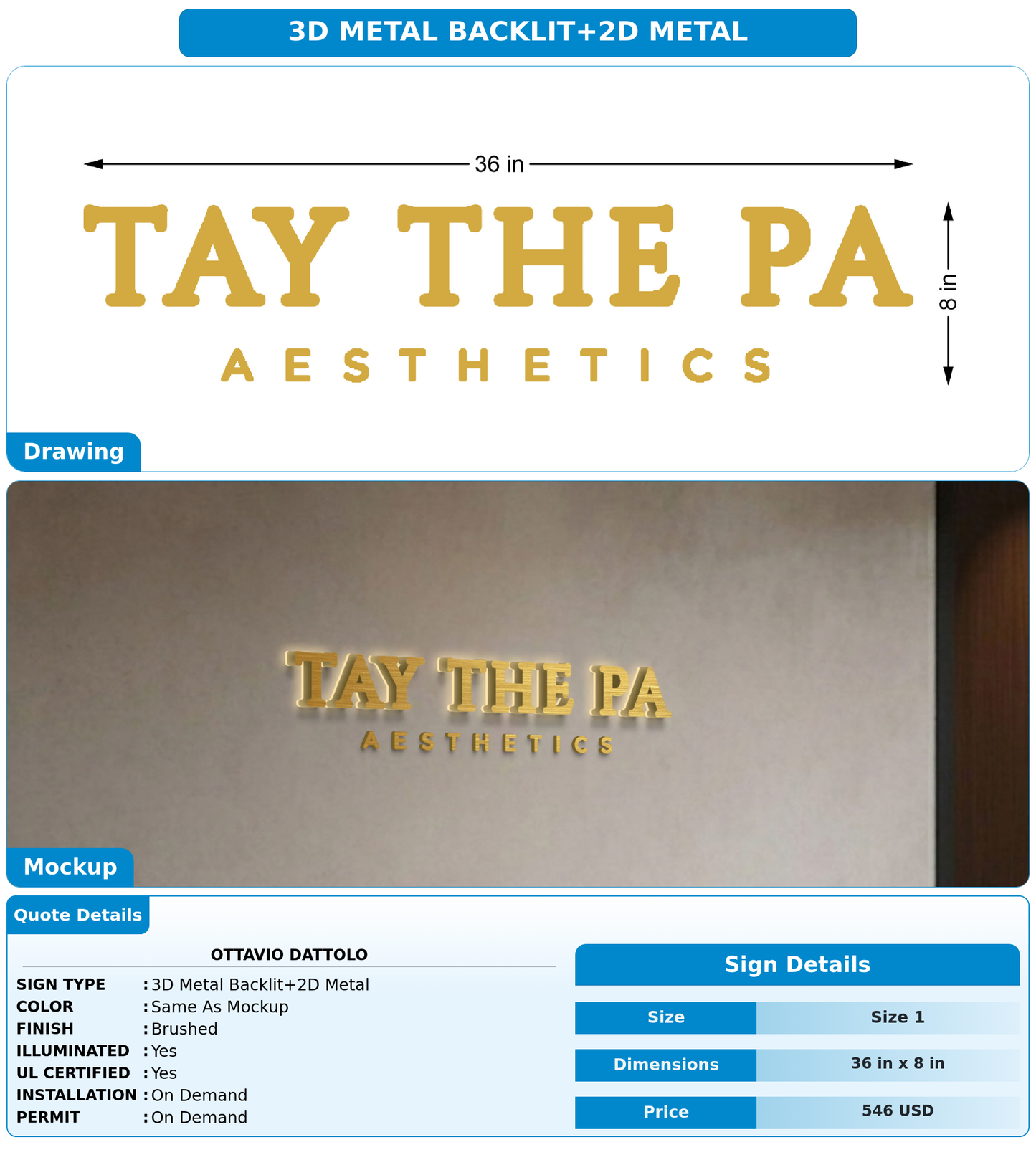 CUSTOM MOCKUP SIGN FOR Ottavio Dattolo