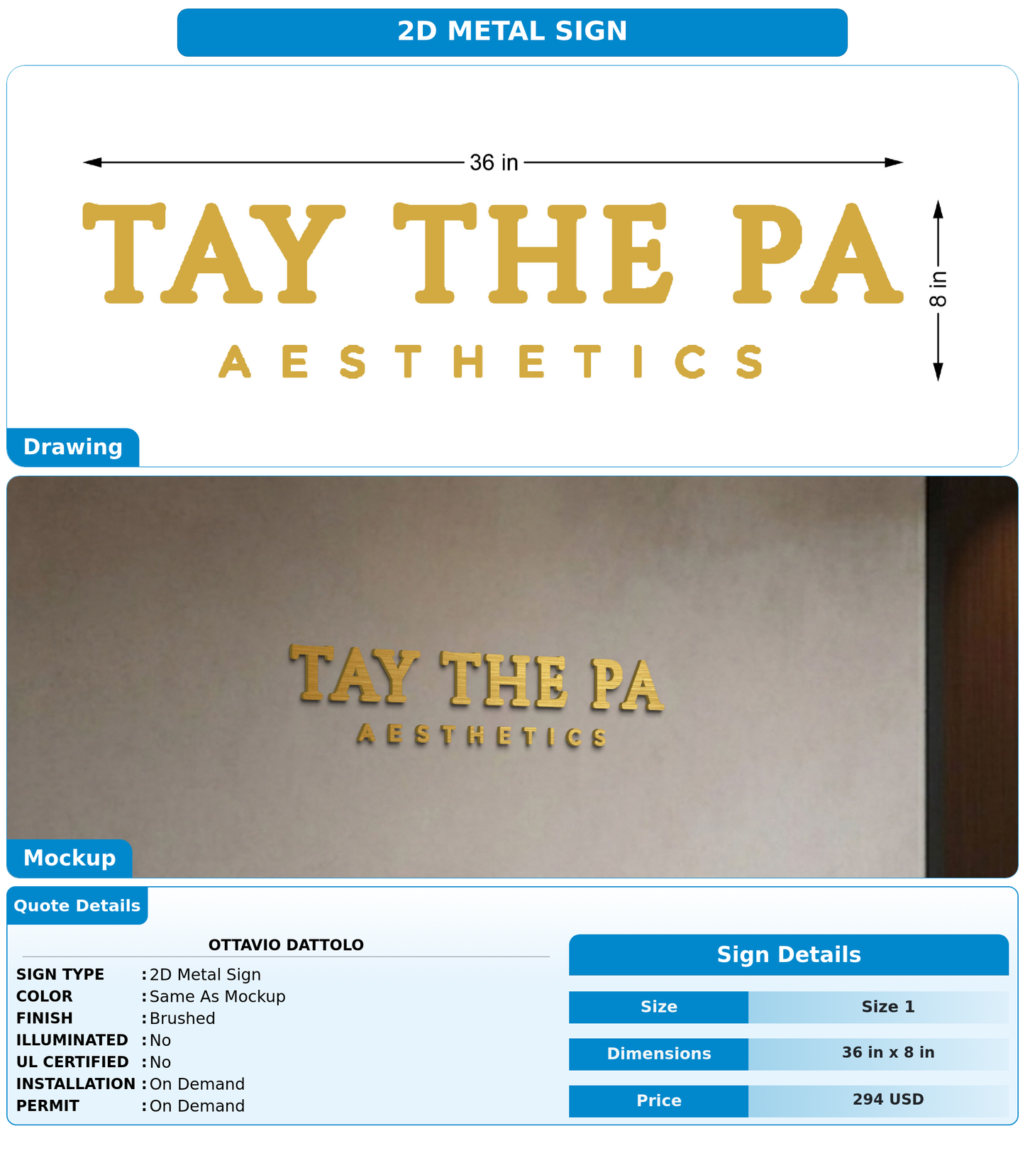 CUSTOM MOCKUP SIGN FOR Ottavio Dattolo