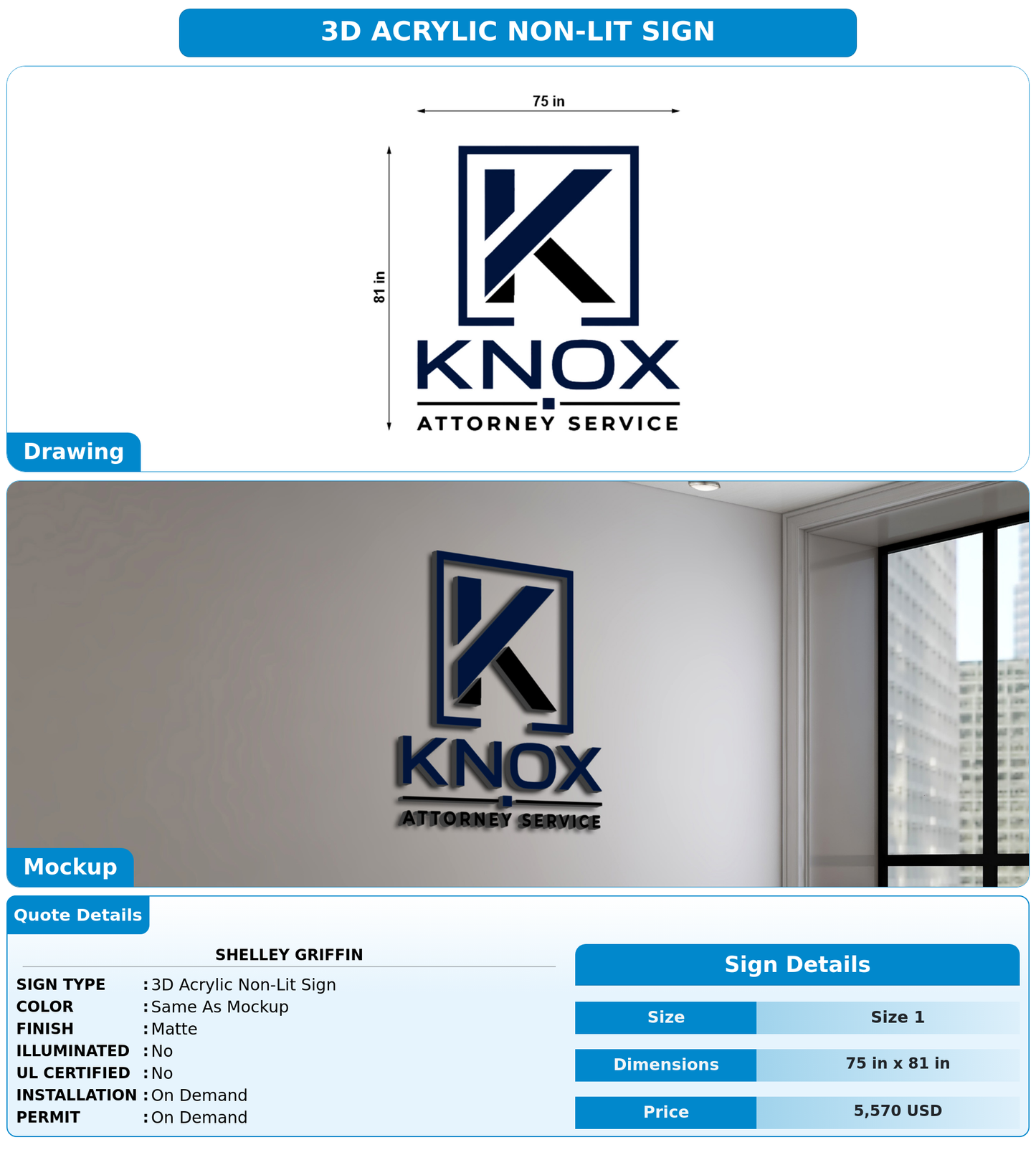 CUSTOM MOCKUP SIGN FOR Shelley Griffin