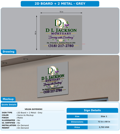 CUSTOM MOCKUP SIGN FOR Velda Guyewski
