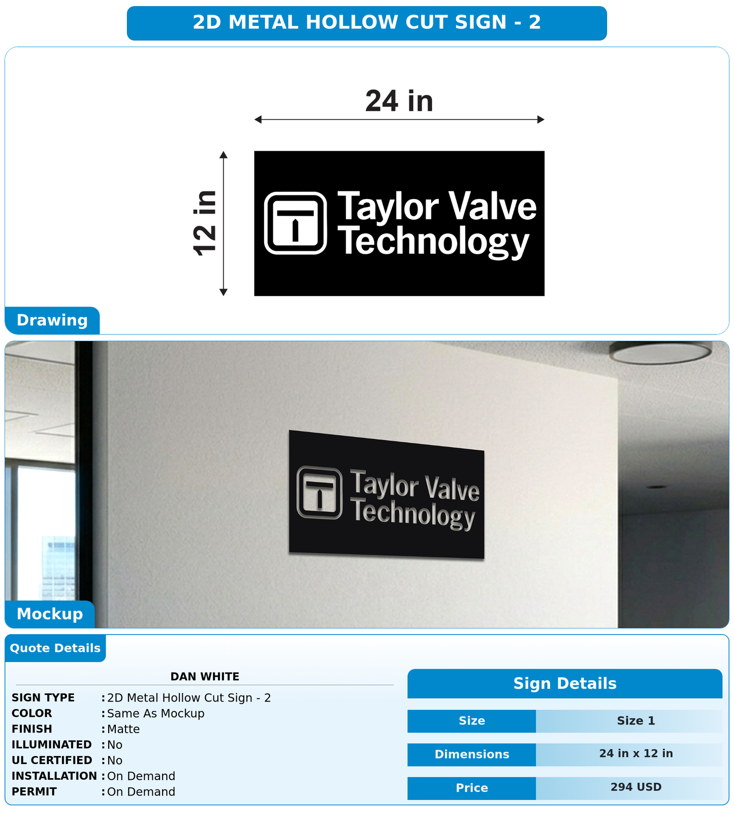CUSTOM MOCKUP SIGN FOR Dan White