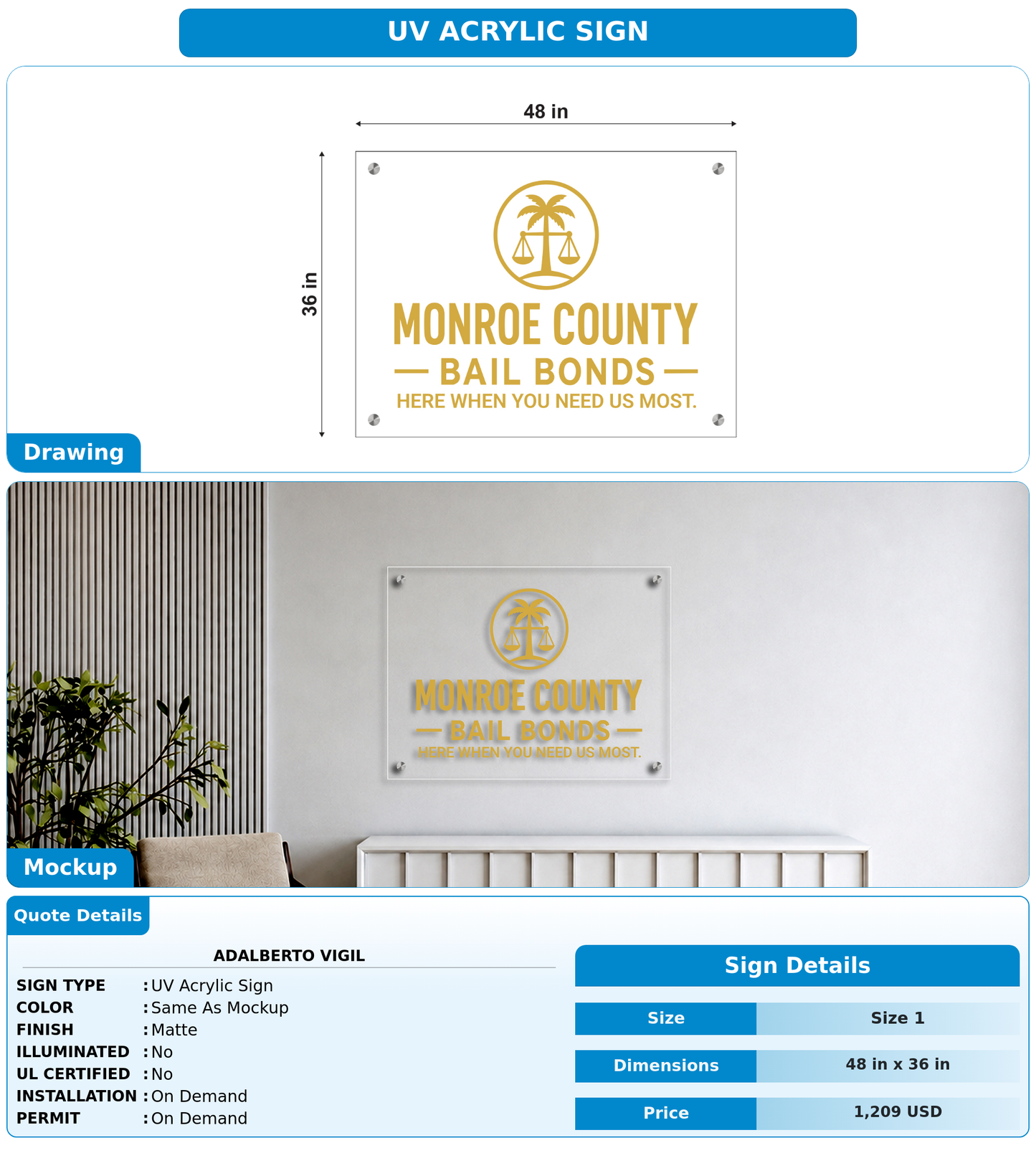 CUSTOM MOCKUP SIGN FOR adalberto vigil