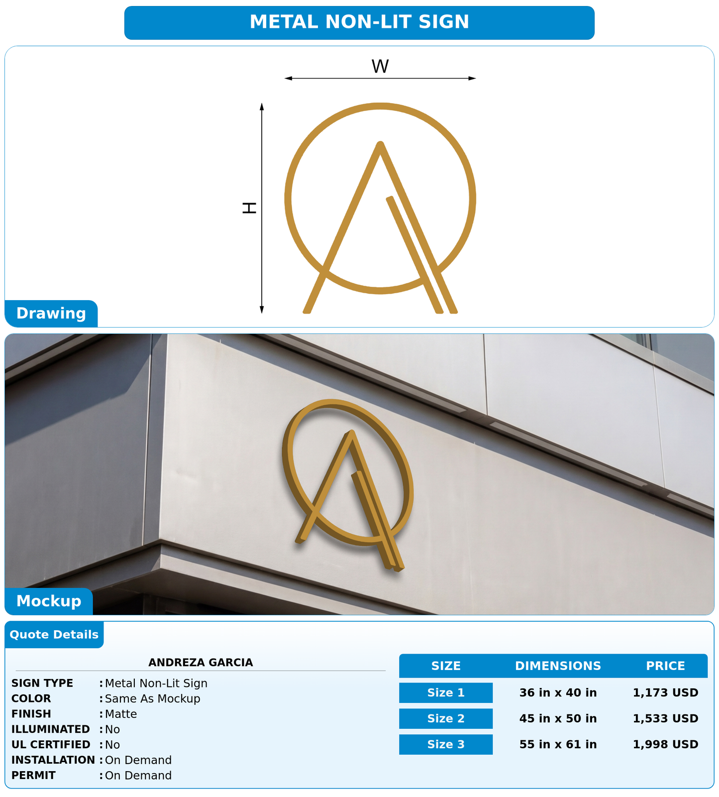 CUSTOM MOCKUP SIGN FOR Andreza Garcia